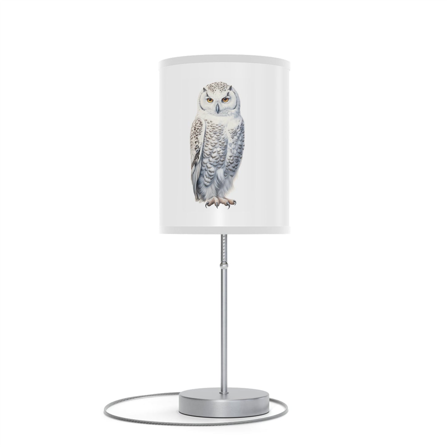 Three Unique Owl Drawings on Desk Lamp, Rustic Decorator Owl Lamp, Birders Decor - FlooredByArt