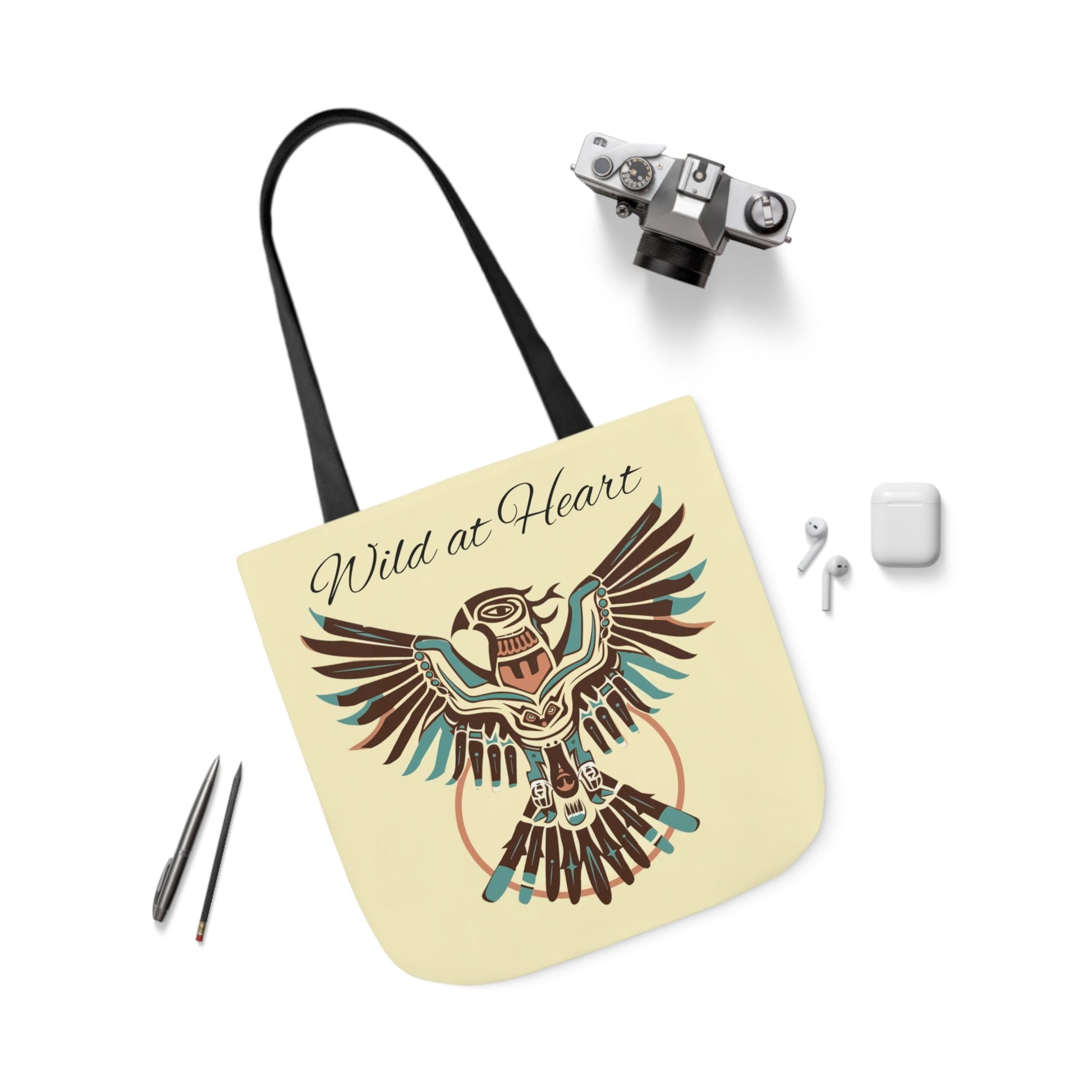 Thunderbird Native American Tote Bag - "Wild At Heart" Carry All Tote Bag - FlooredByArt