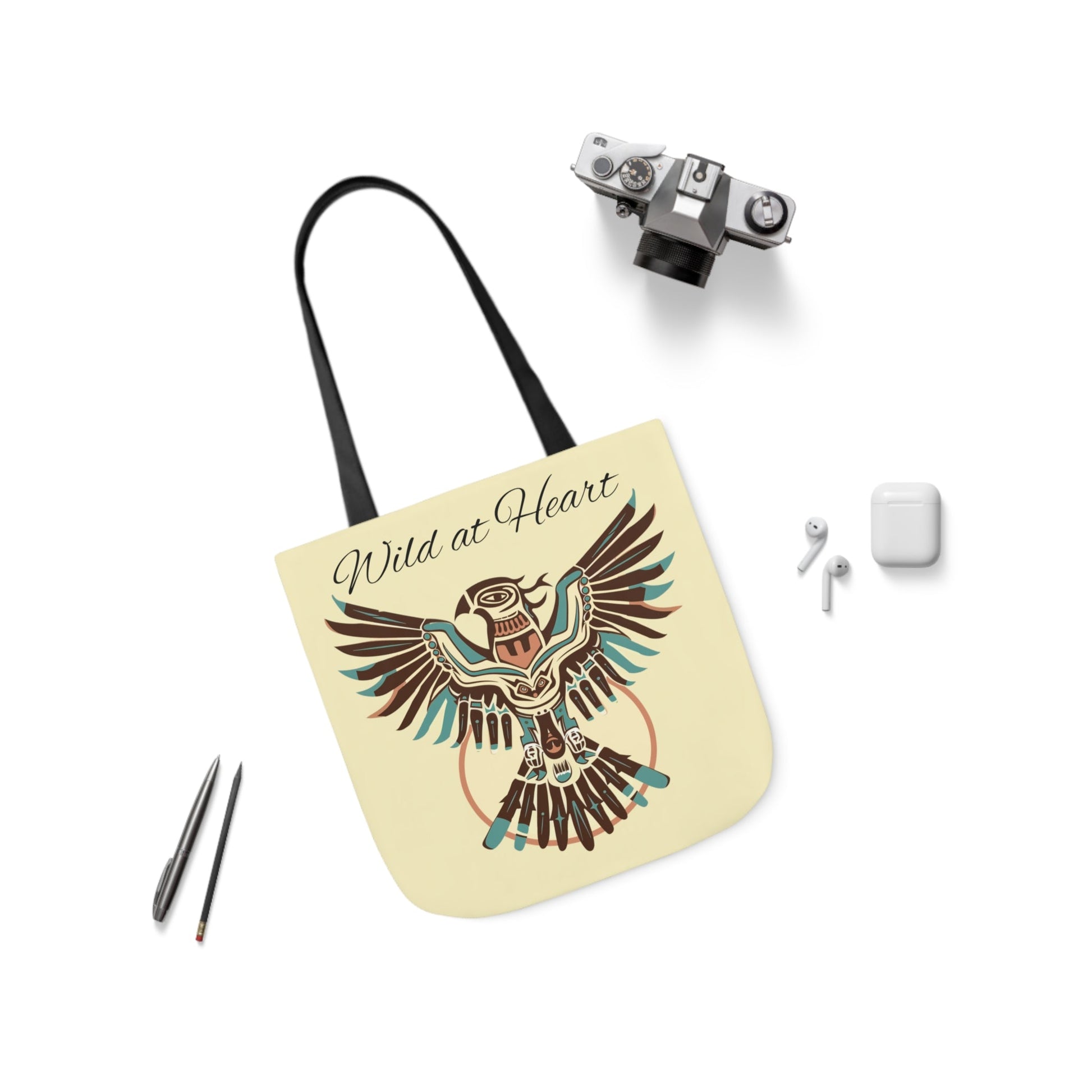 Thunderbird Native American Tote Bag - "Wild At Heart" Carry All Tote Bag - FlooredByArt