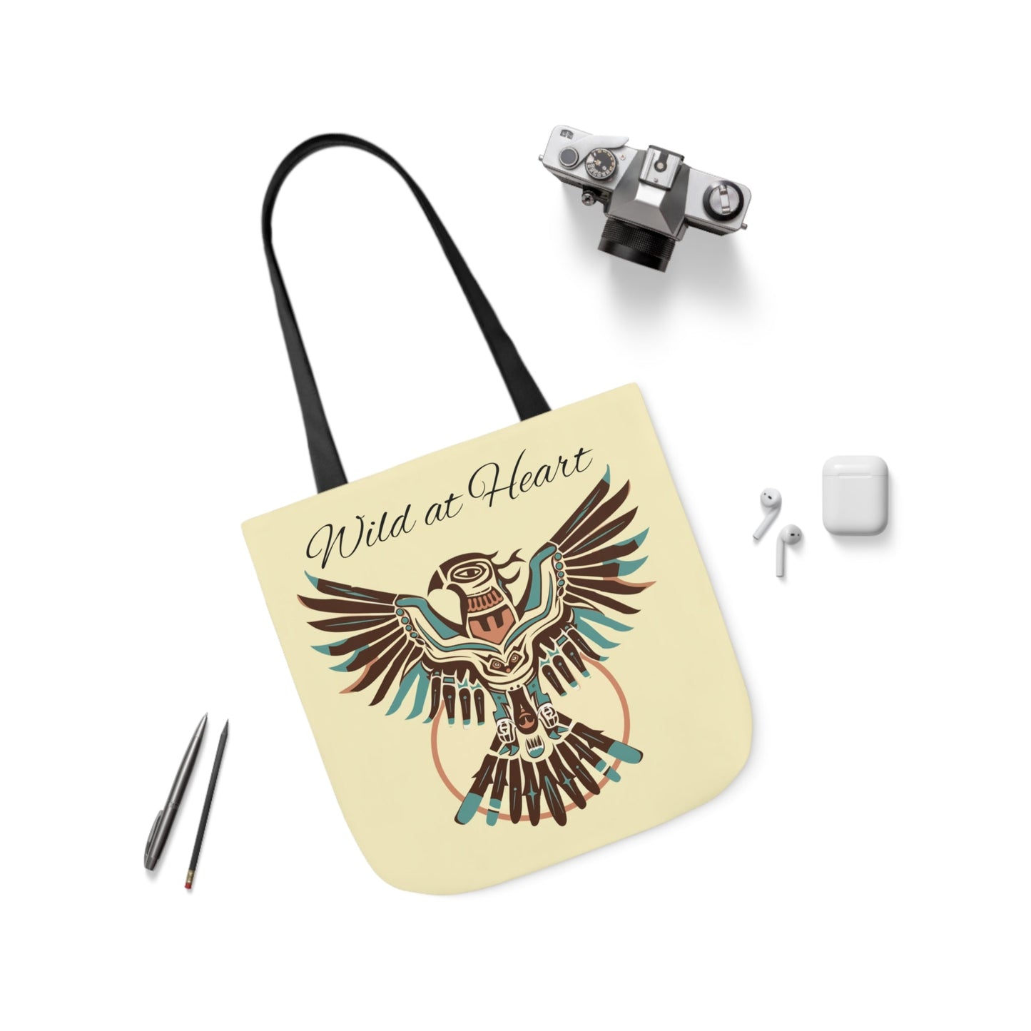 Thunderbird Native American Tote Bag - "Wild At Heart" Carry All Tote Bag - FlooredByArt