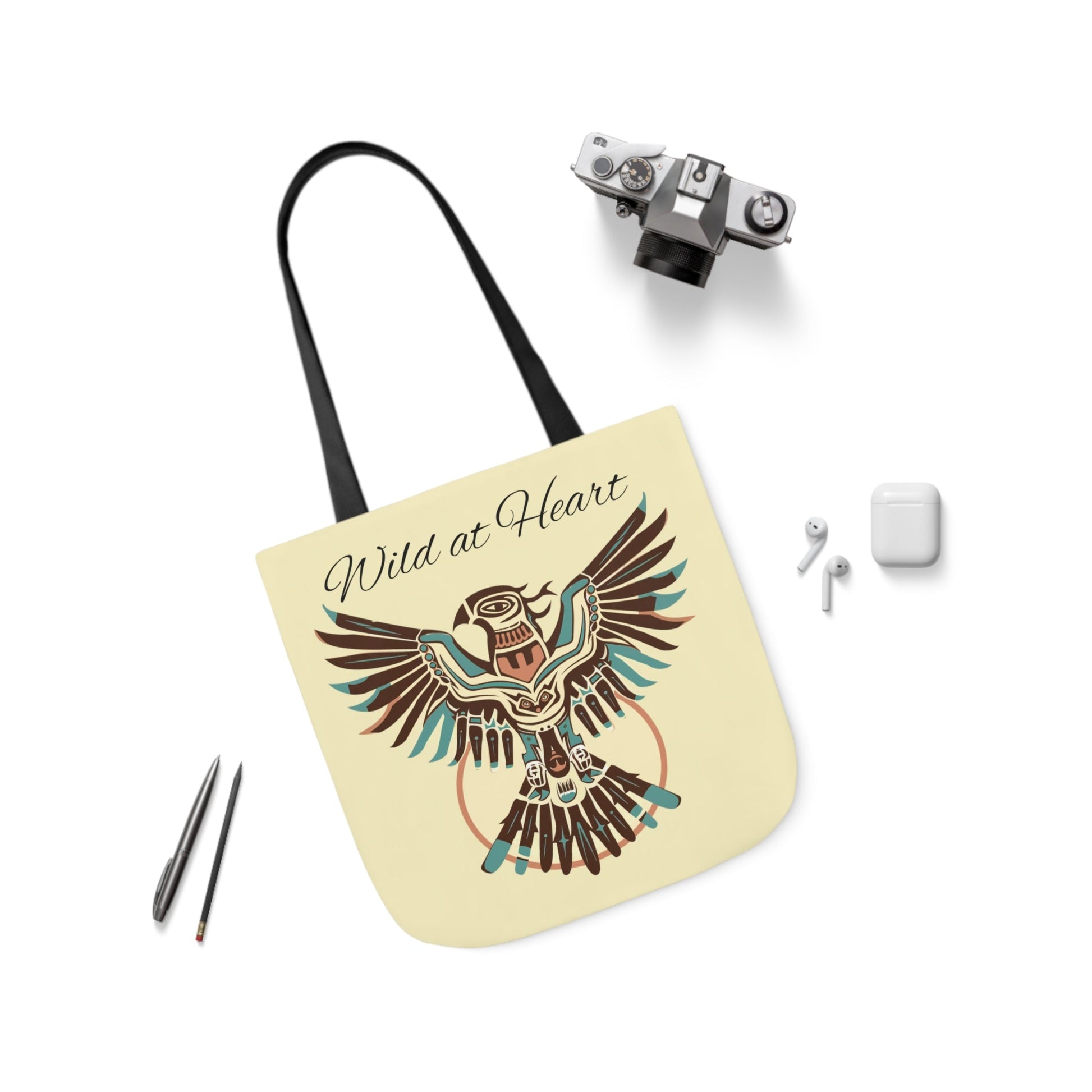 Thunderbird Native American Tote Bag - "Wild At Heart" Carry All Tote Bag - FlooredByArt