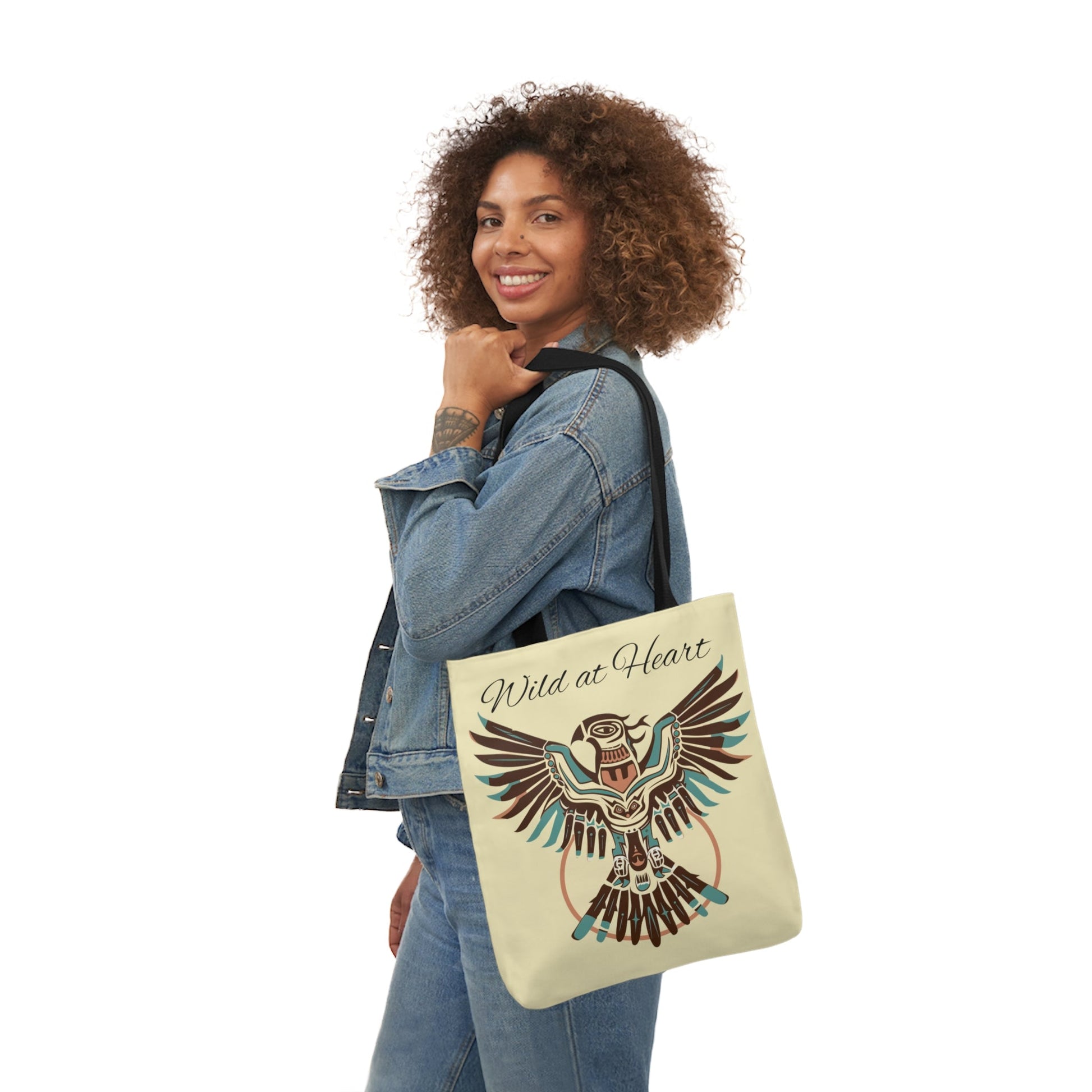 Thunderbird Native American Tote Bag - "Wild At Heart" Carry All Tote Bag - FlooredByArt