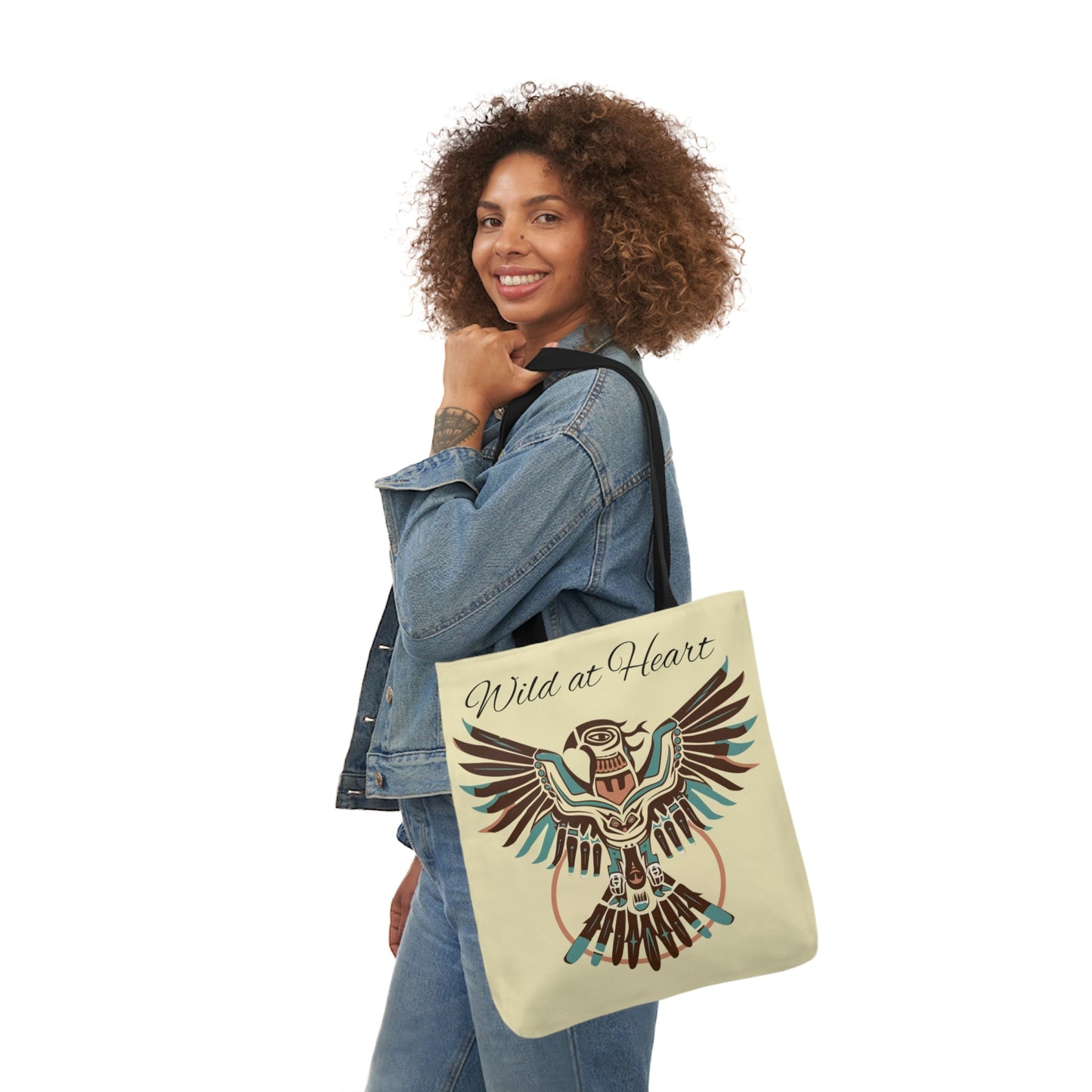 Thunderbird Native American Tote Bag - "Wild At Heart" Carry All Tote Bag - FlooredByArt