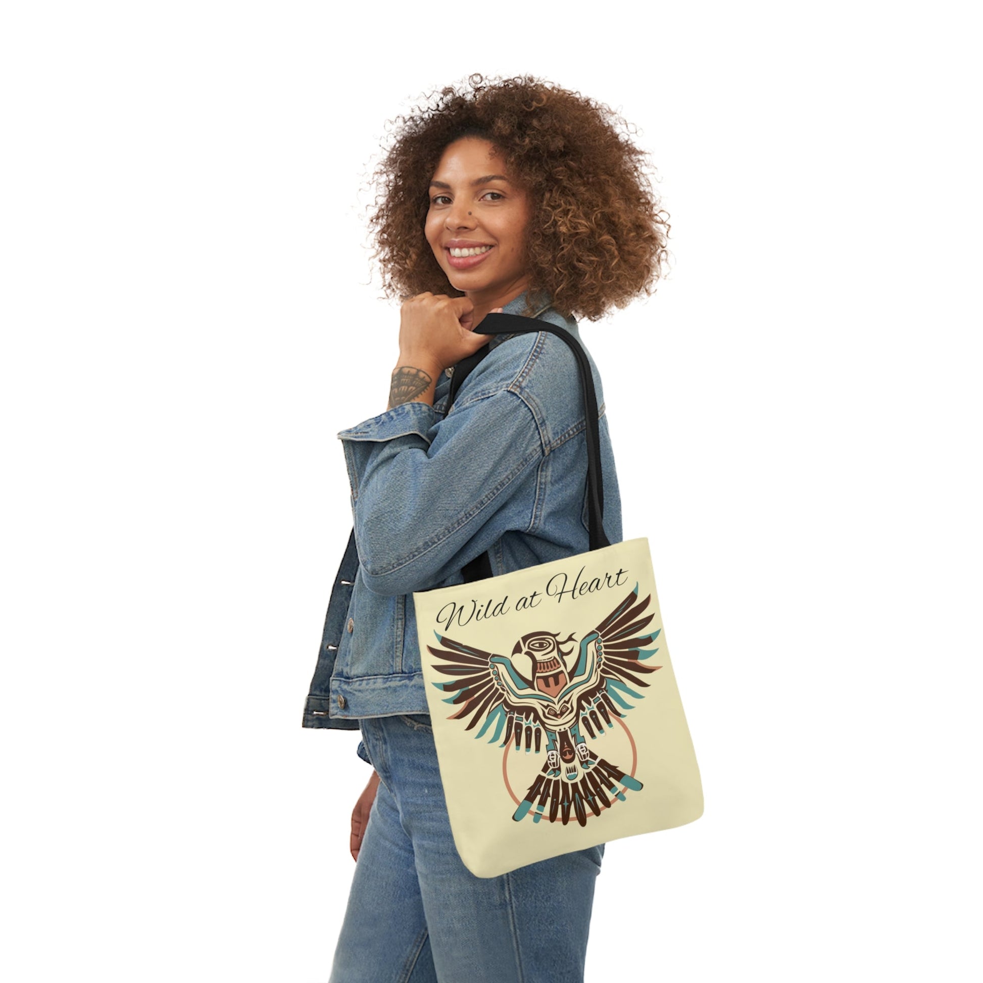 Thunderbird Native American Tote Bag - "Wild At Heart" Carry All Tote Bag - FlooredByArt