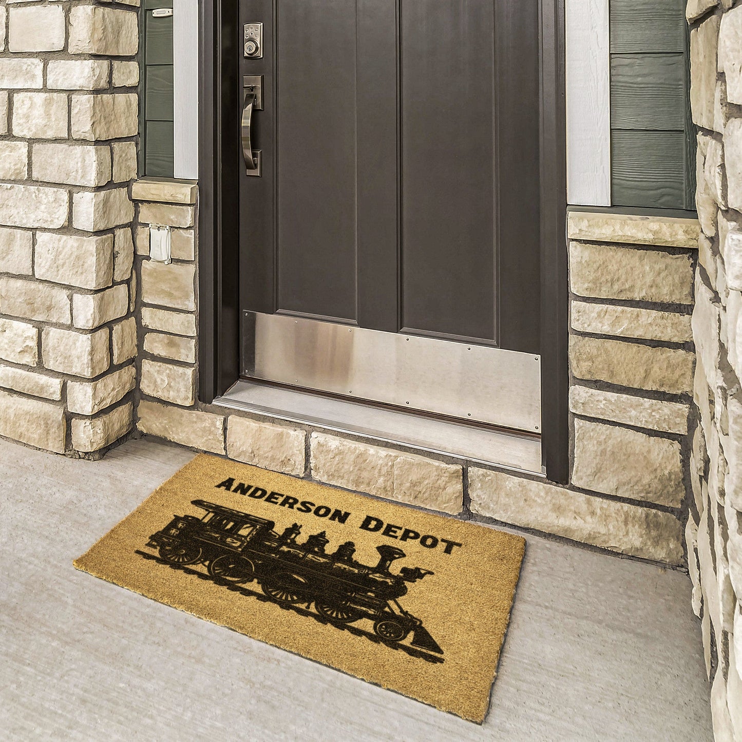 Train Doormat Anderson Depot - FlooredByArt