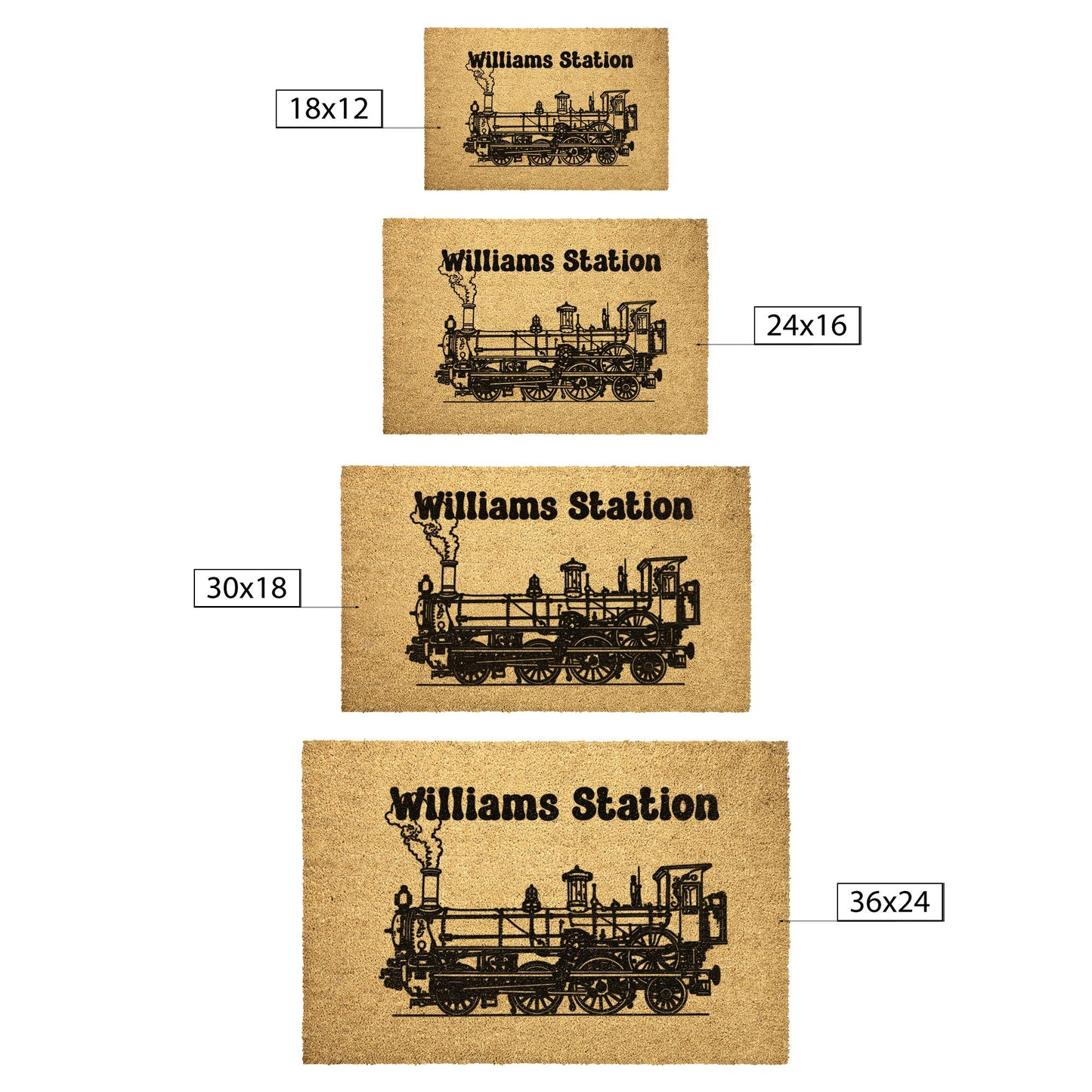 Train Doormat Williams Station - FlooredByArt