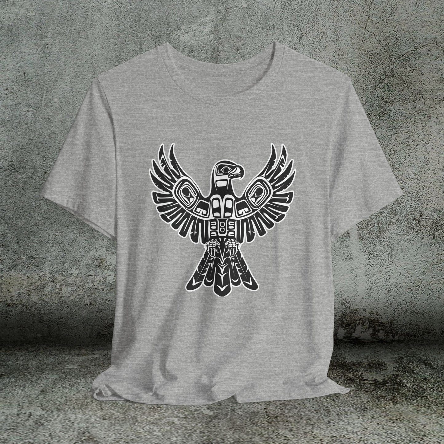 Tribal Totem Art, Native American - Inspired Design, Unisex Cotton Tee - FlooredByArt