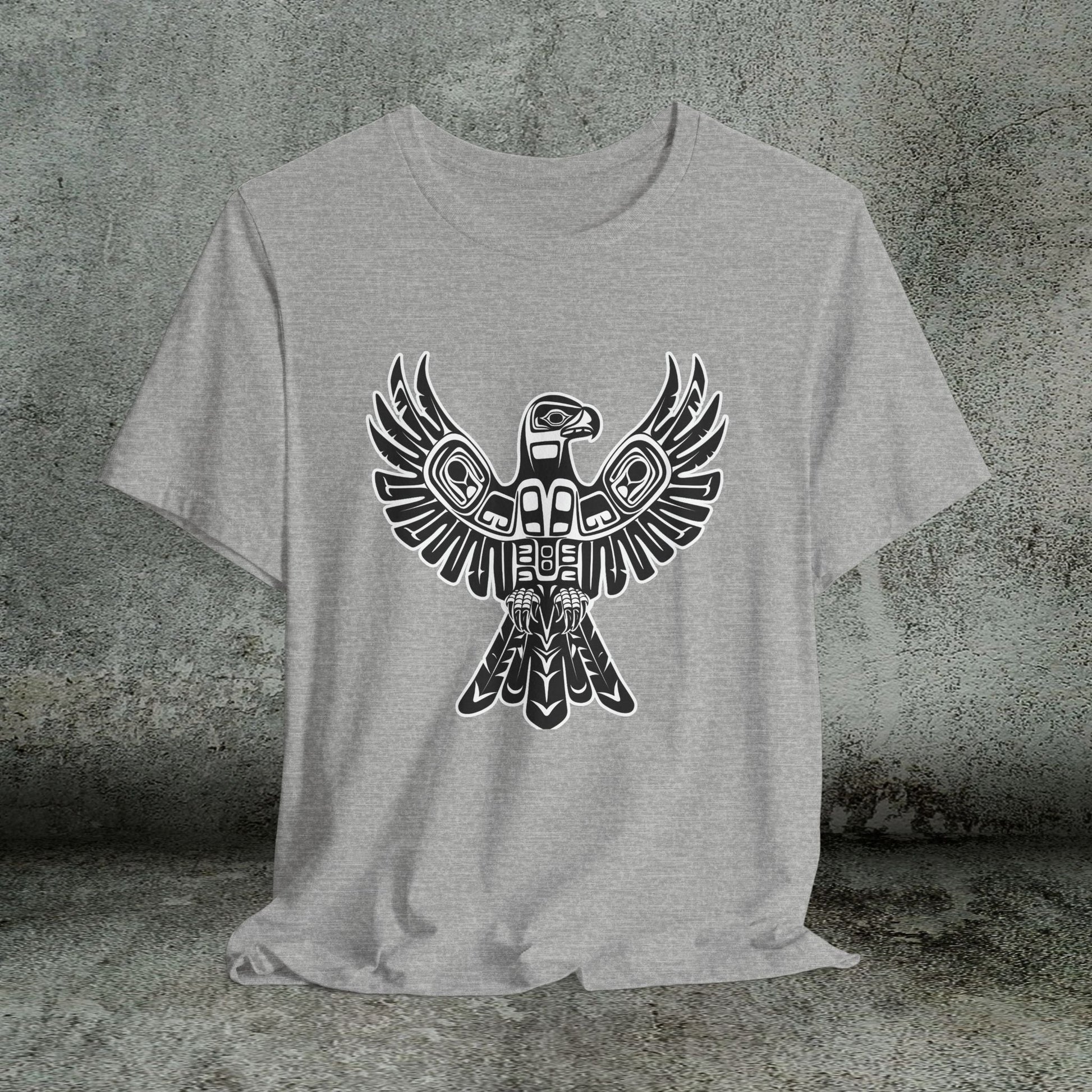 Tribal Totem Art, Native American - Inspired Design, Unisex Cotton Tee - FlooredByArt