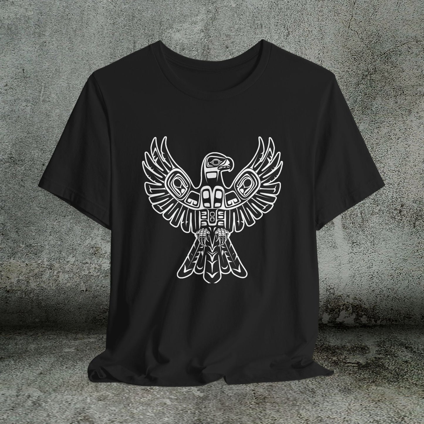 Tribal Totem Art, Native American - Inspired Design, Unisex Cotton Tee - FlooredByArt