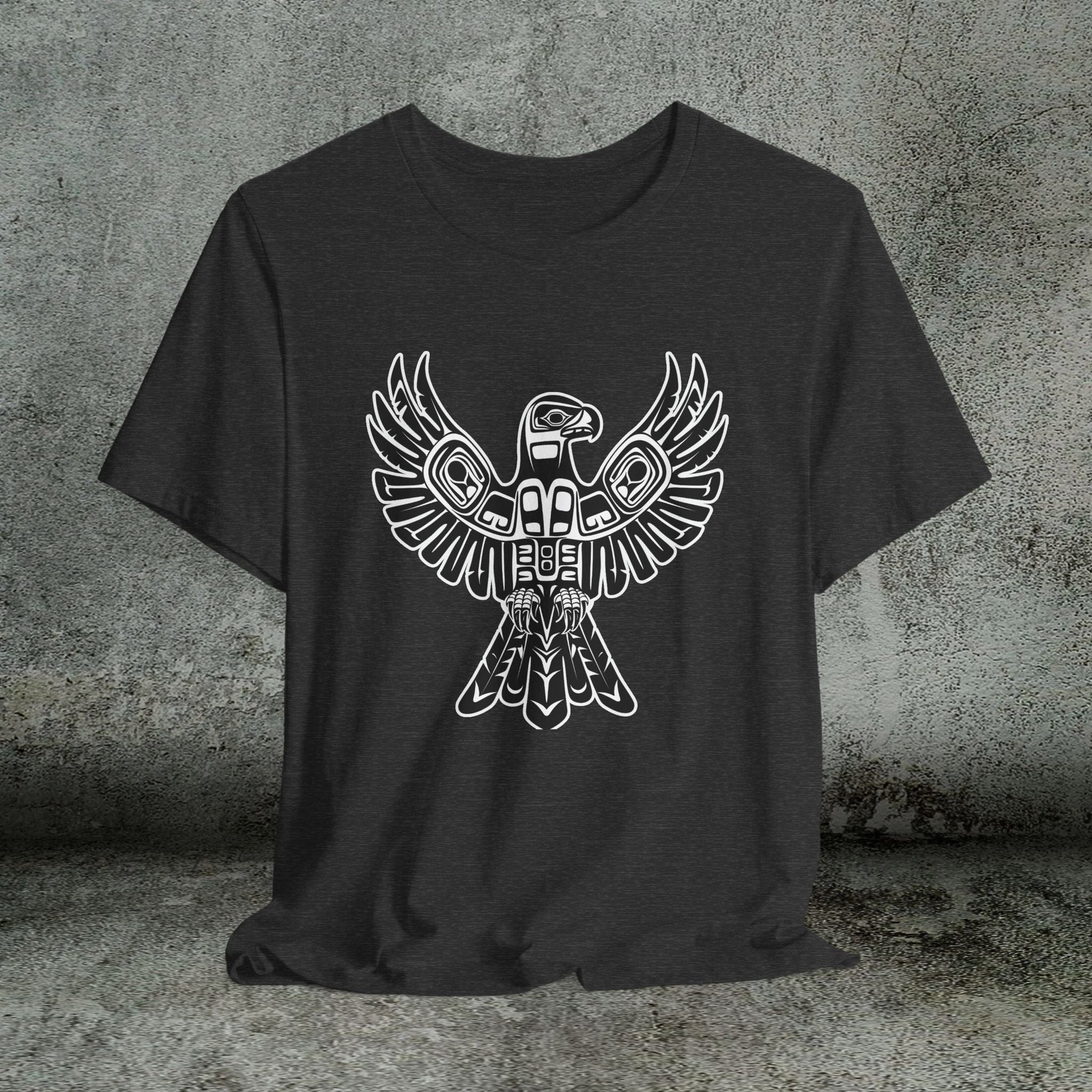 Tribal Totem Art, Native American - Inspired Design, Unisex Cotton Tee - FlooredByArt