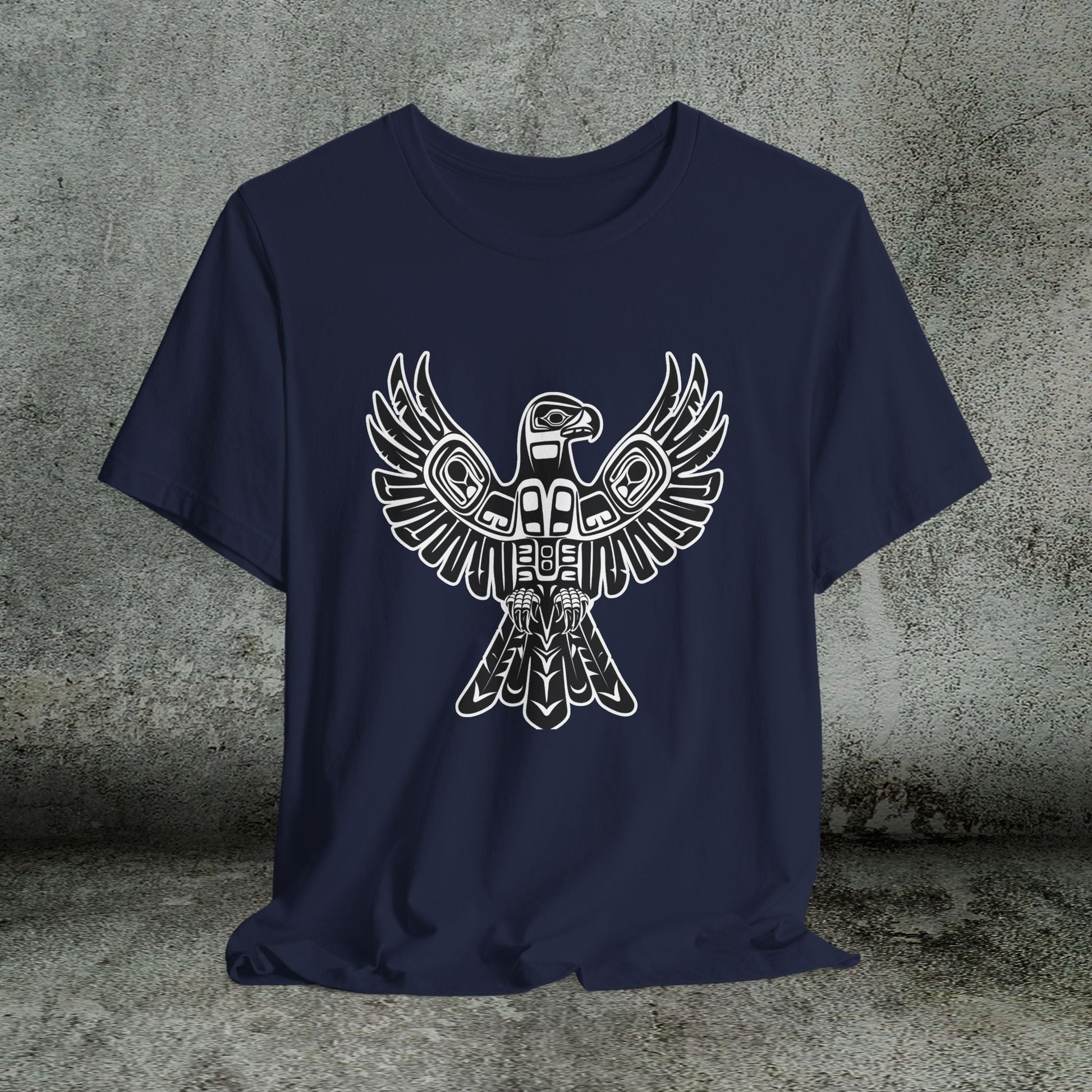 Tribal Totem Art, Native American - Inspired Design, Unisex Cotton Tee - FlooredByArt