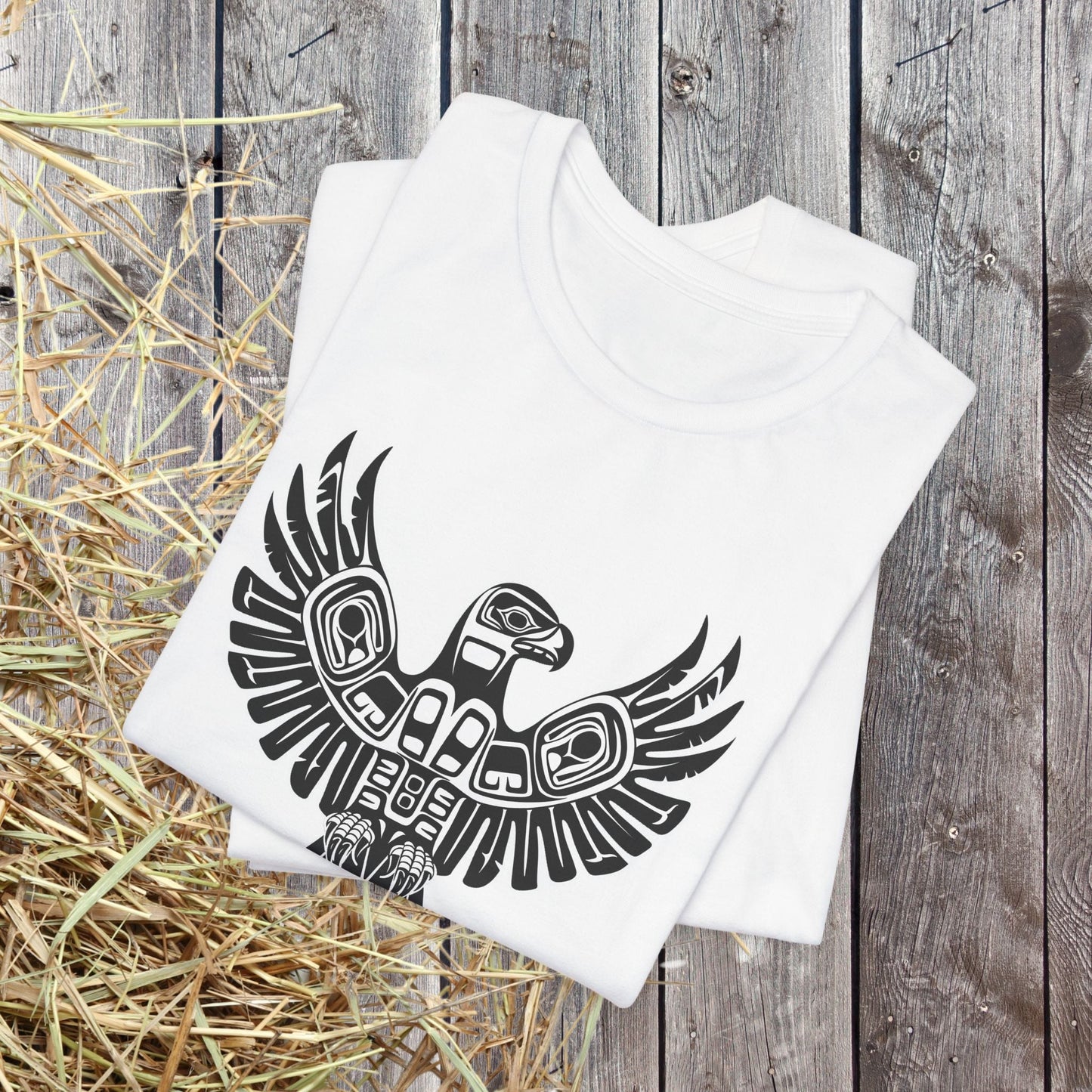 Tribal Totem Art, Native American - Inspired Design, Unisex Cotton Tee - FlooredByArt