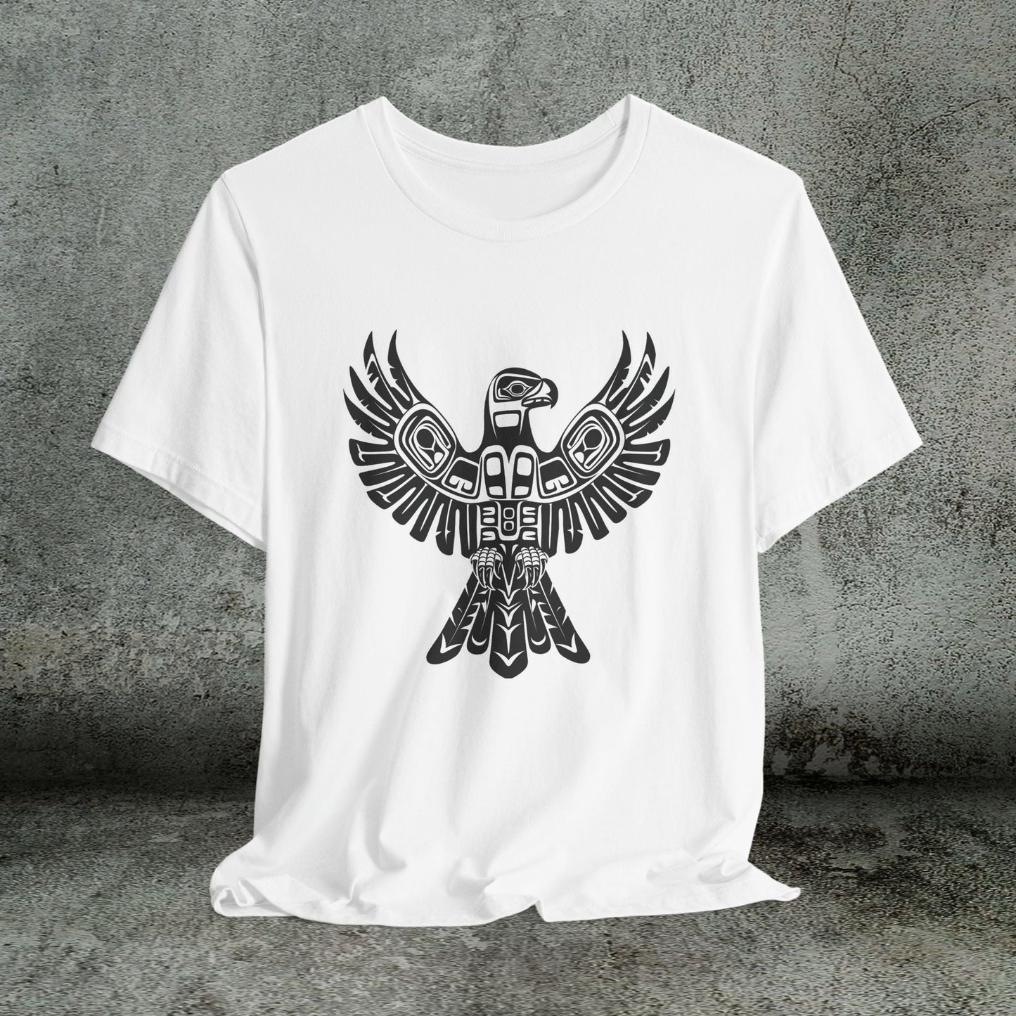 Tribal Totem Art, Native American - Inspired Design, Unisex Cotton Tee - FlooredByArt
