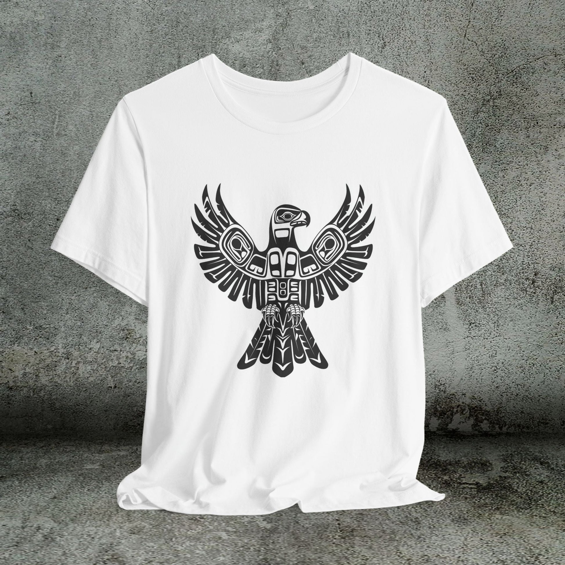 Tribal Totem Art, Native American - Inspired Design, Unisex Cotton Tee - FlooredByArt