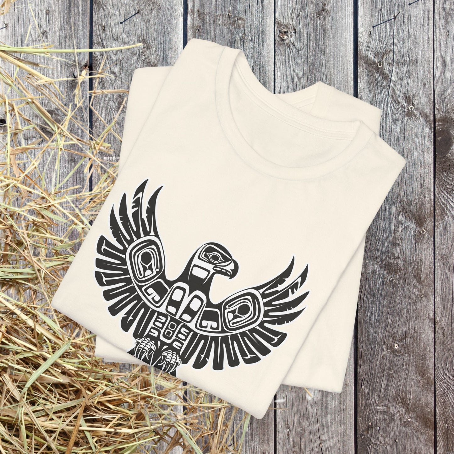 Tribal Totem Art, Native American - Inspired Design, Unisex Cotton Tee - FlooredByArt