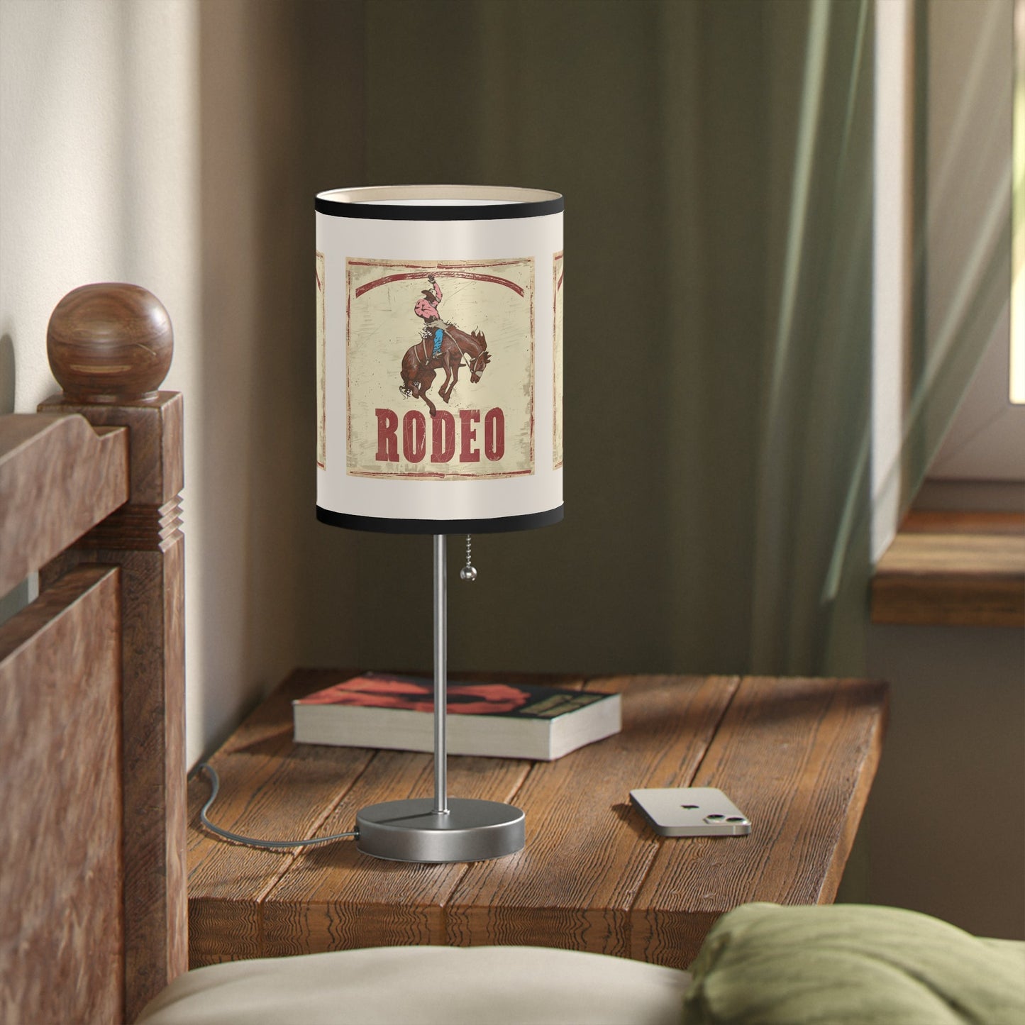 Vintage Cowboy Bronc Rider Art Lamp – Western Accent Light for Horse Lovers & Rodeo Fans - FlooredByArt