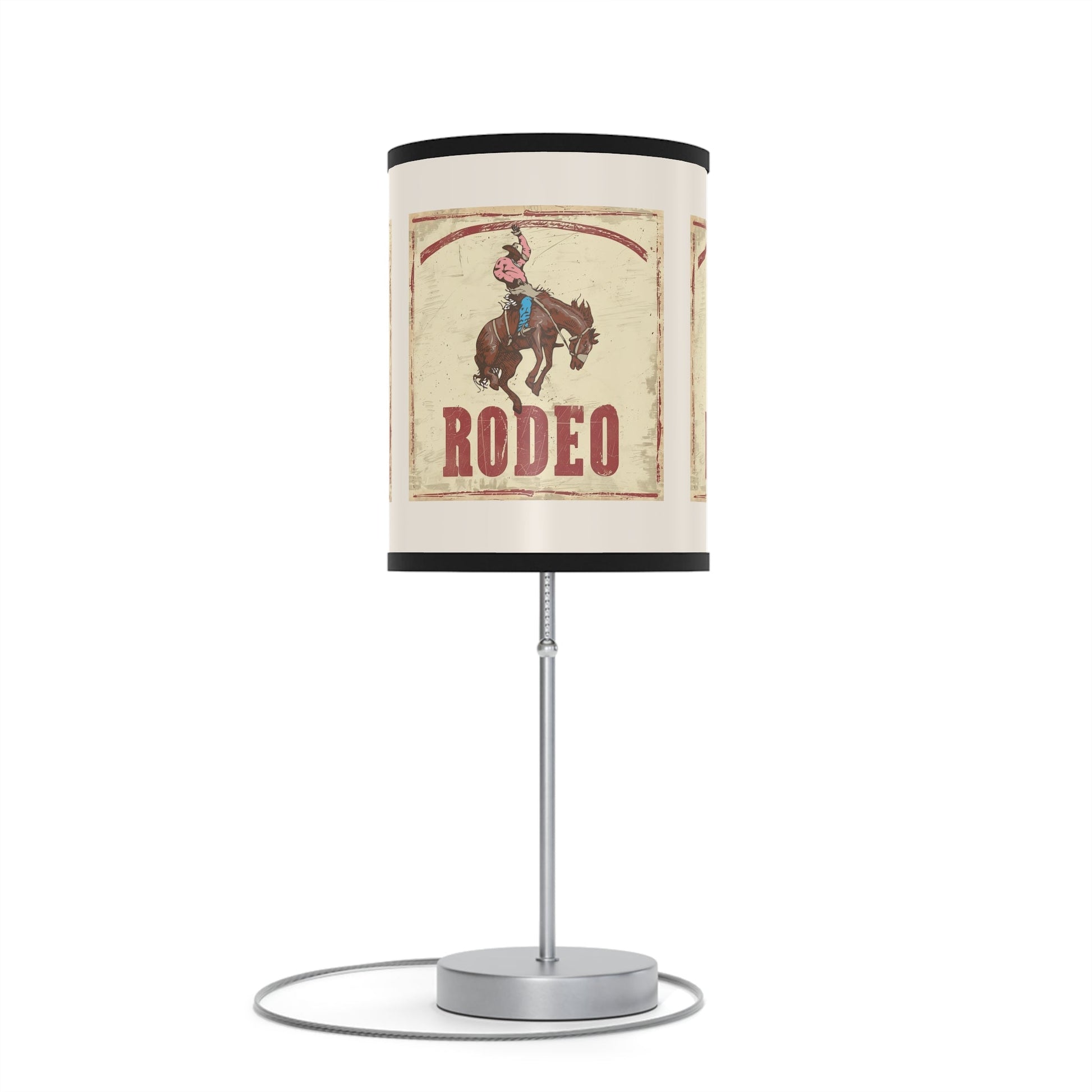 Vintage Cowboy Bronc Rider Art Lamp – Western Accent Light for Horse Lovers & Rodeo Fans - FlooredByArt