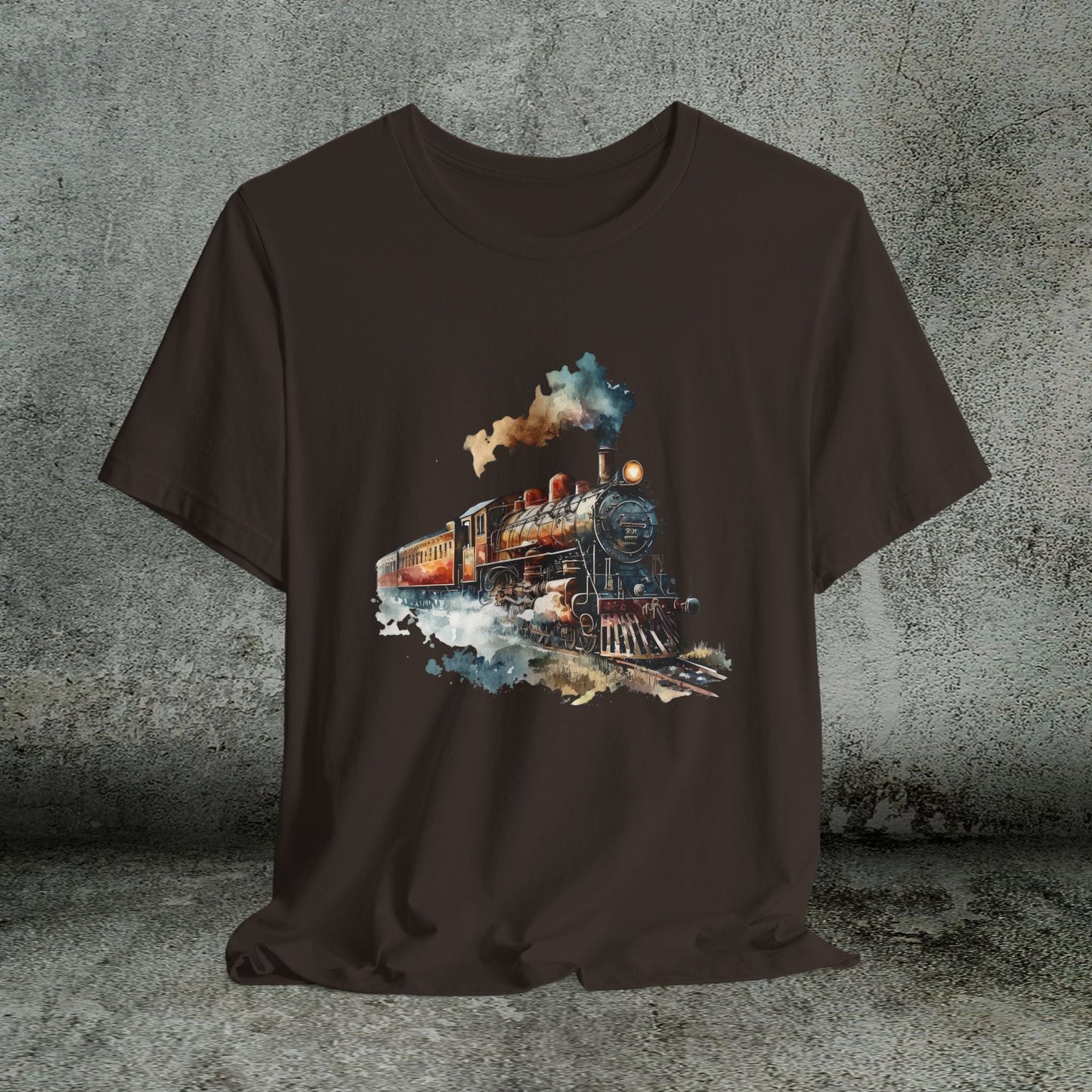 Vintage Railway Steam Engine Locomotive Train Shirt, Mens T-Shirt - FlooredByArt