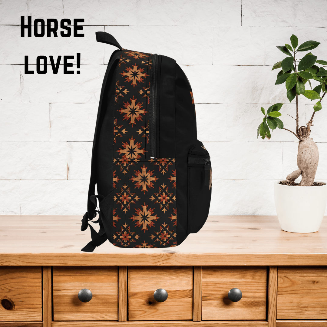 Wild West Cowboy Backpack for Boys - Personalized Aztec Bull Skull - FlooredByArt