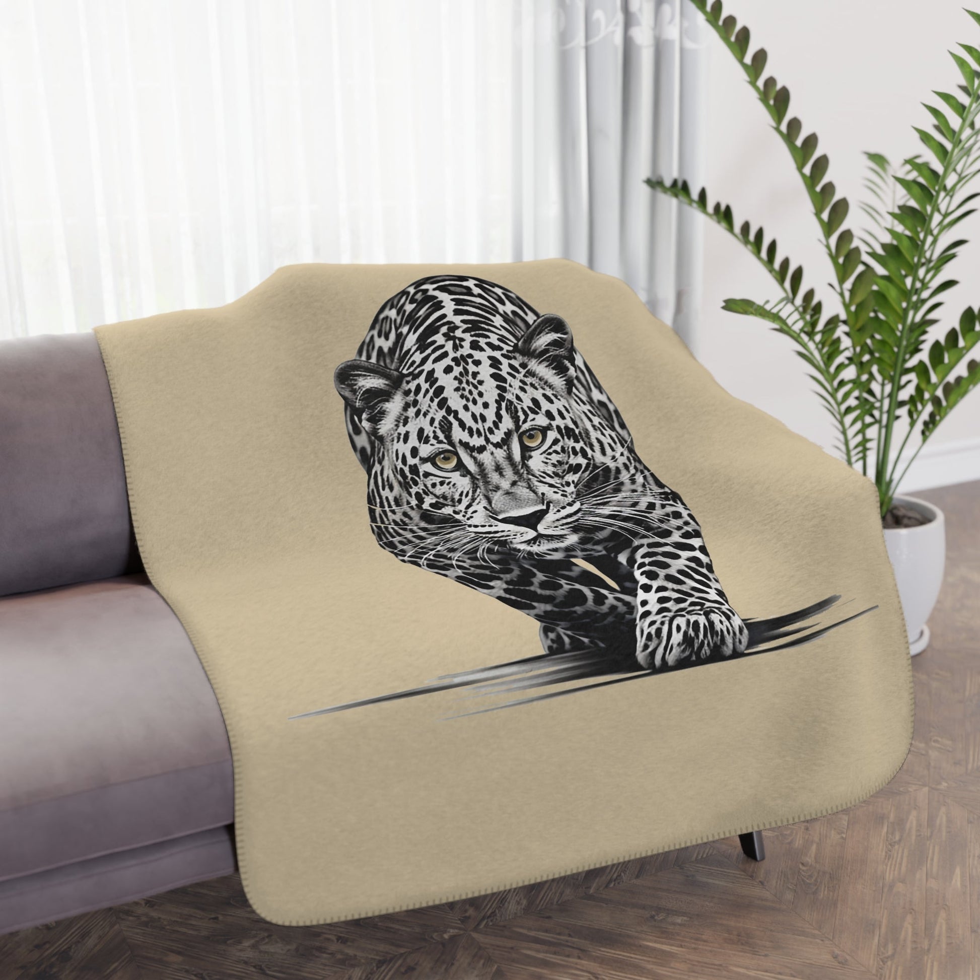 Beautiful Snow Leopard Blanket Throw, Nature Lover Minky Top Soft - FlooredByArt