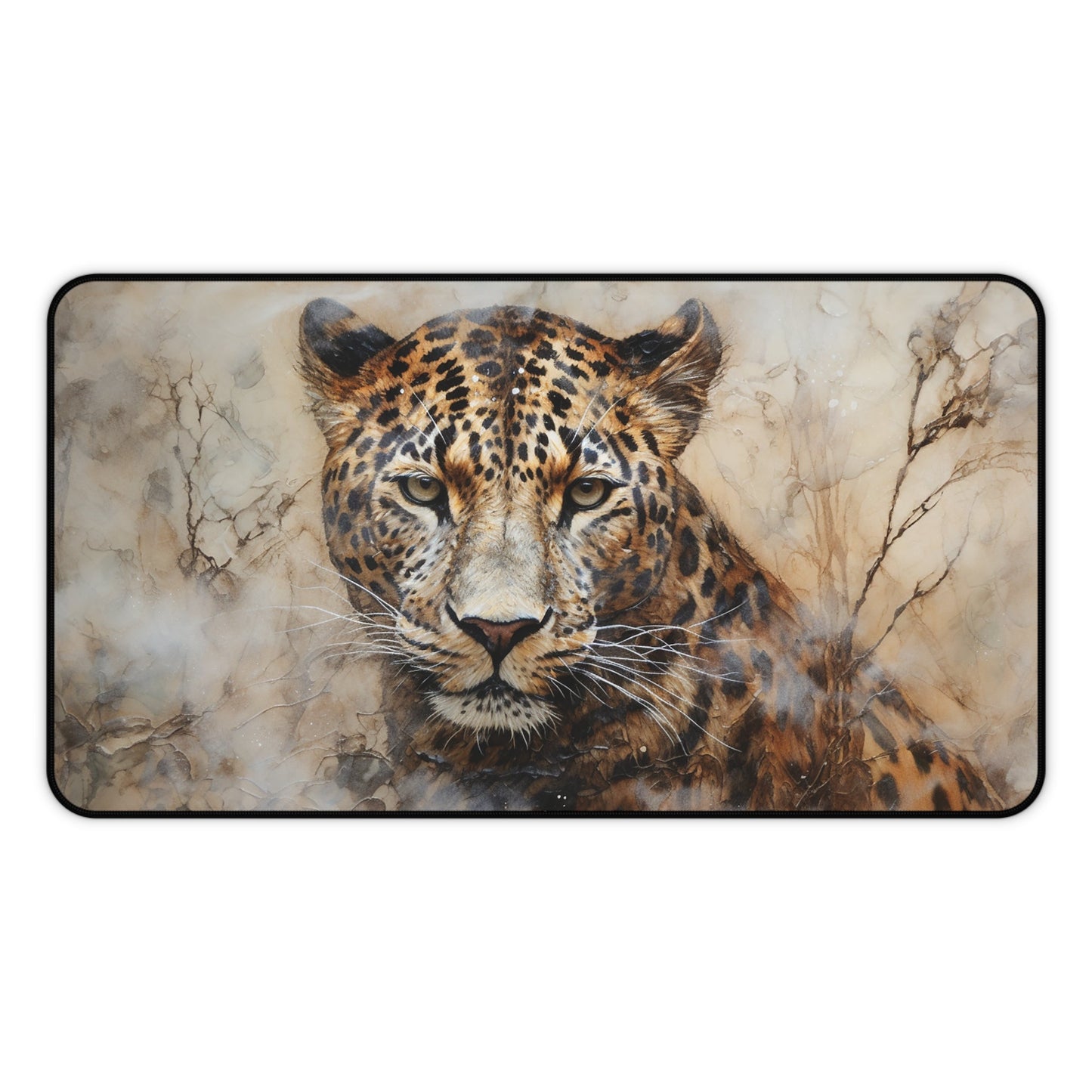 Big Cat Leopard EX Large Mouse Pad, Animal Lover Desk Mats, Big Cat Lover - FlooredByArt