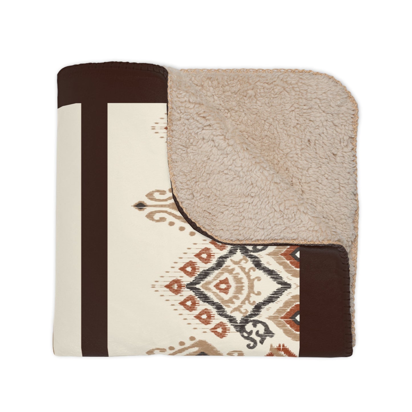 Cowboy Blanket, Western Horse Sherpa Throw, Southwest Colors, Watercolor Art - FlooredByArt