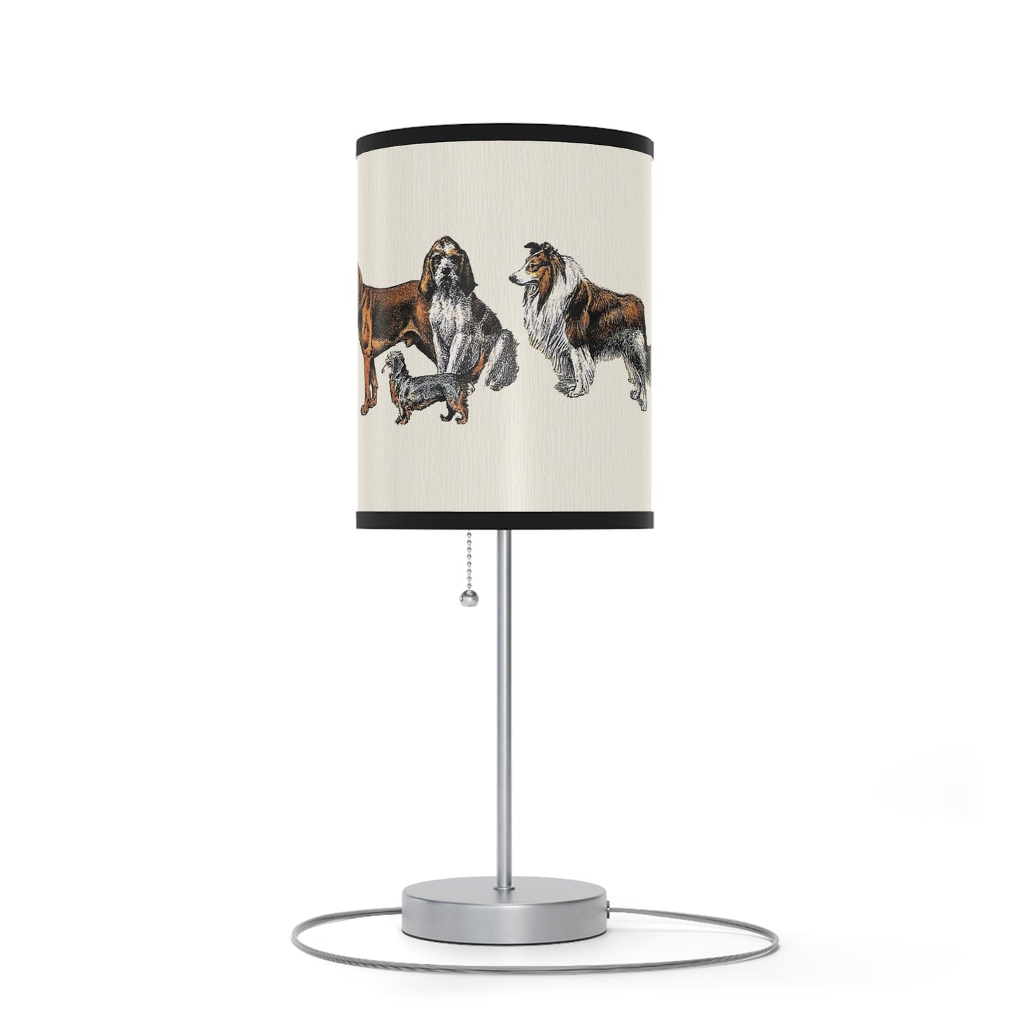 English Cottage Tapestry Dog Lamp, Dog Art, Lithographic Stylish - FlooredByArt