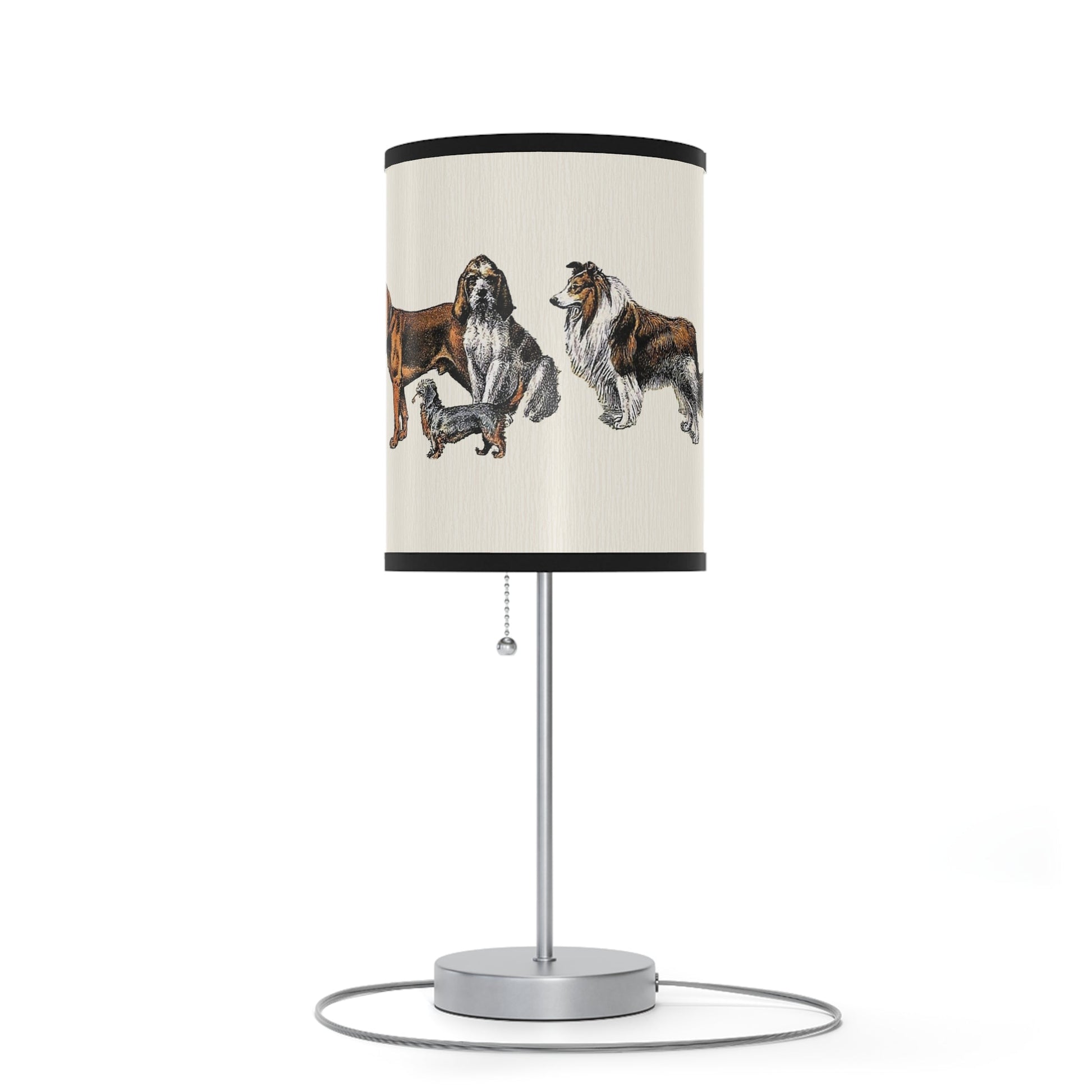 English Cottage Tapestry Dog Lamp, Dog Art, Lithographic Stylish - FlooredByArt