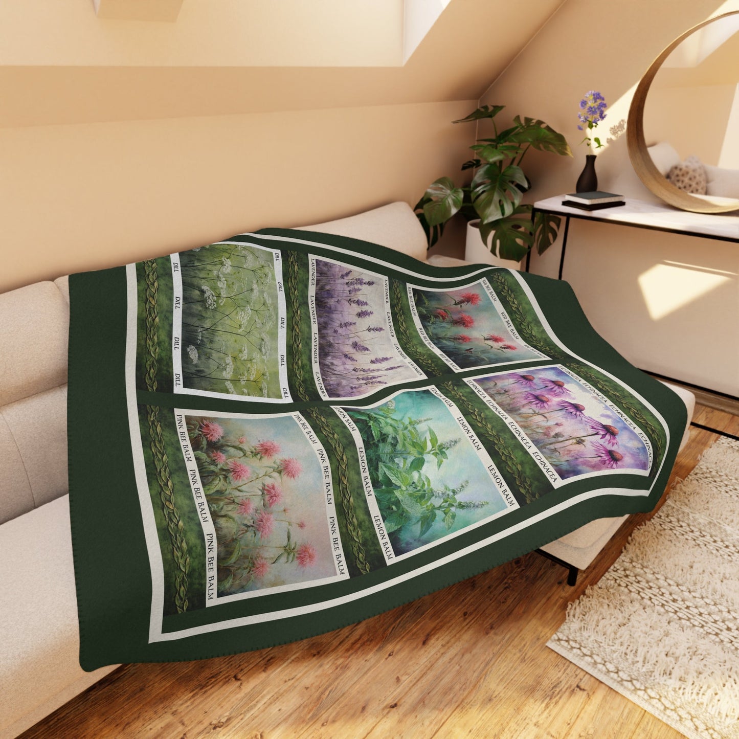 Herb Garden Blanket Throw, Cottage Garden Art Gallery Coverlet - Garden Lover - FlooredByArt