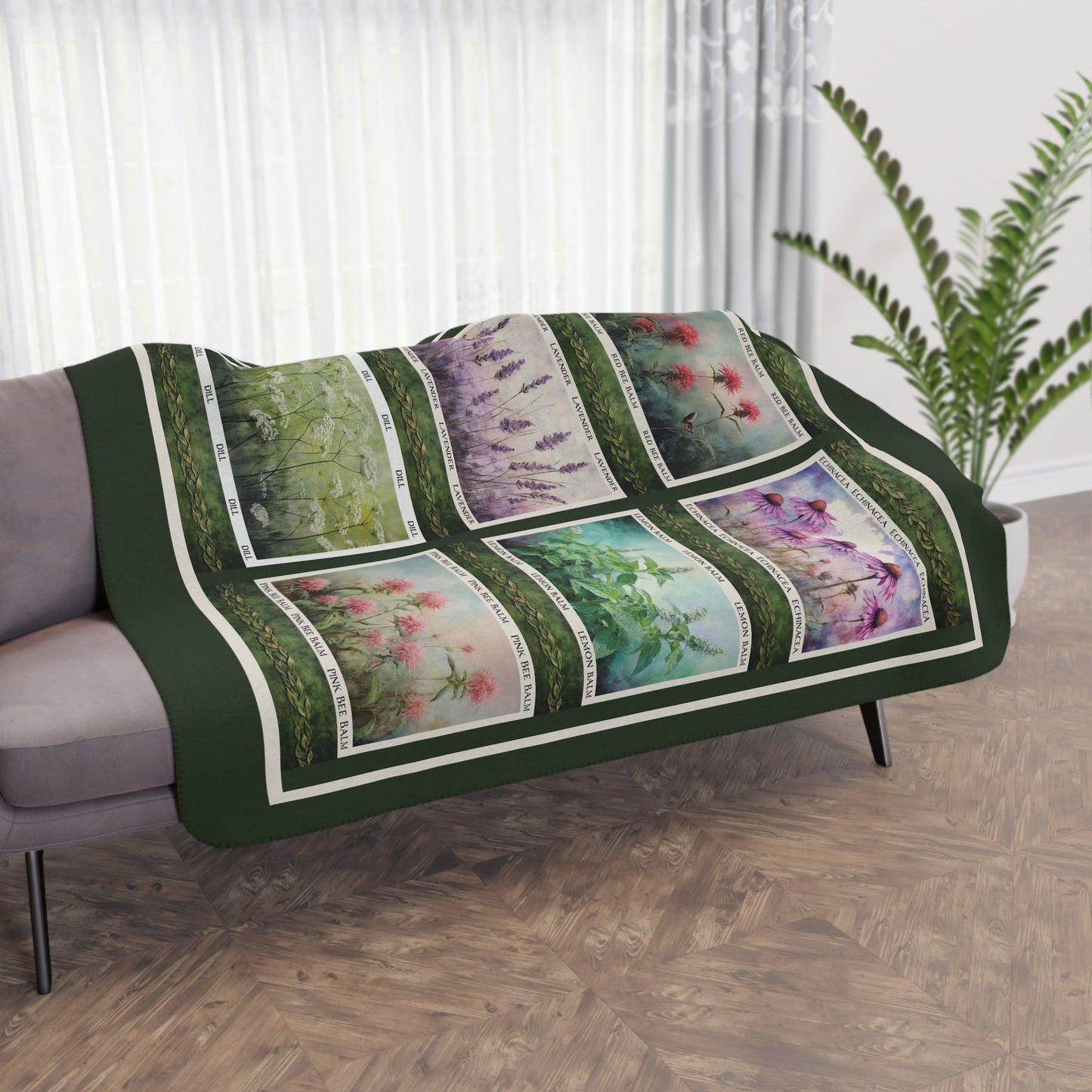 Herb Garden Blanket Throw, Cottage Garden Art Gallery Coverlet - Garden Lover - FlooredByArt