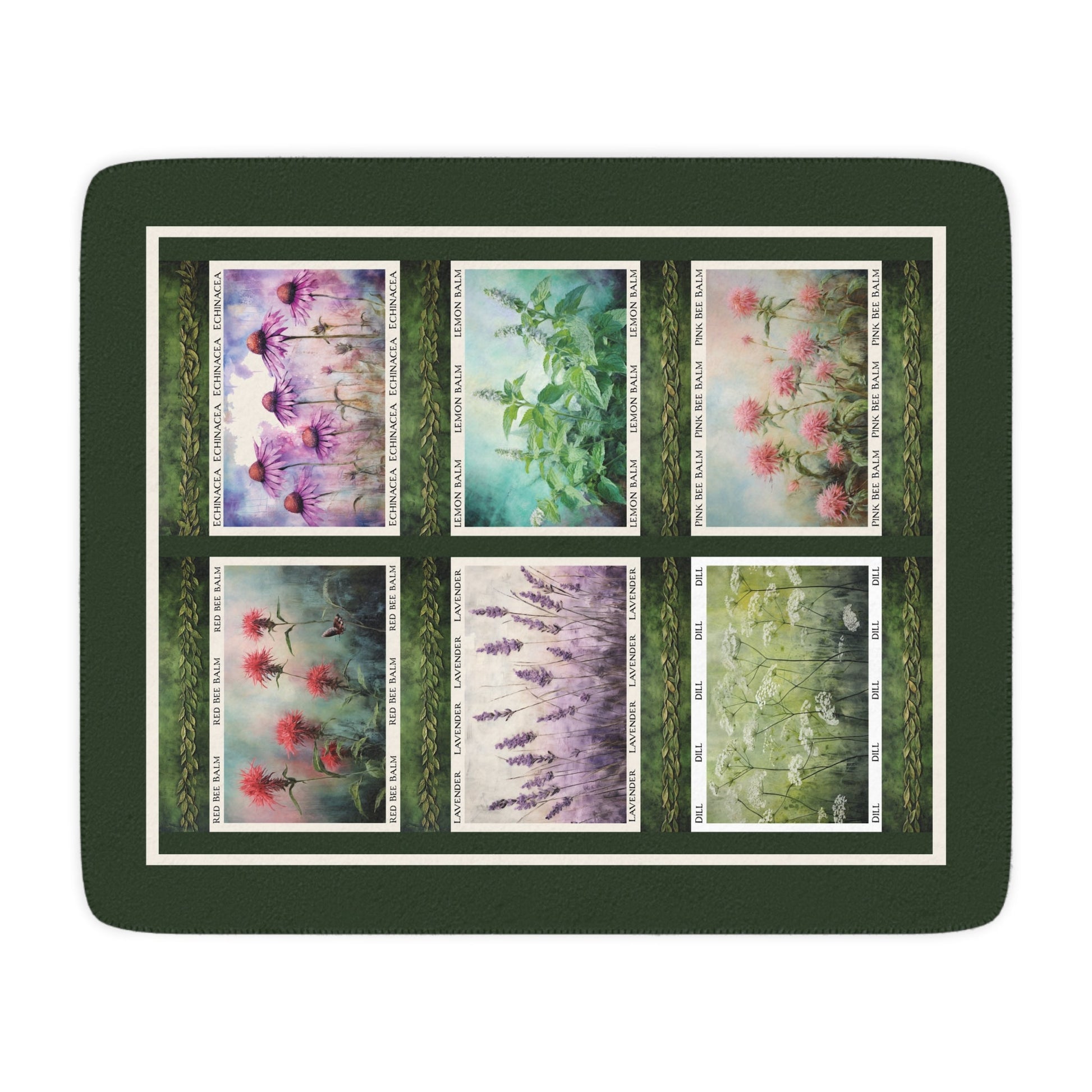Herb Garden Blanket Throw, Cottage Garden Art Gallery Coverlet - Garden Lover - FlooredByArt