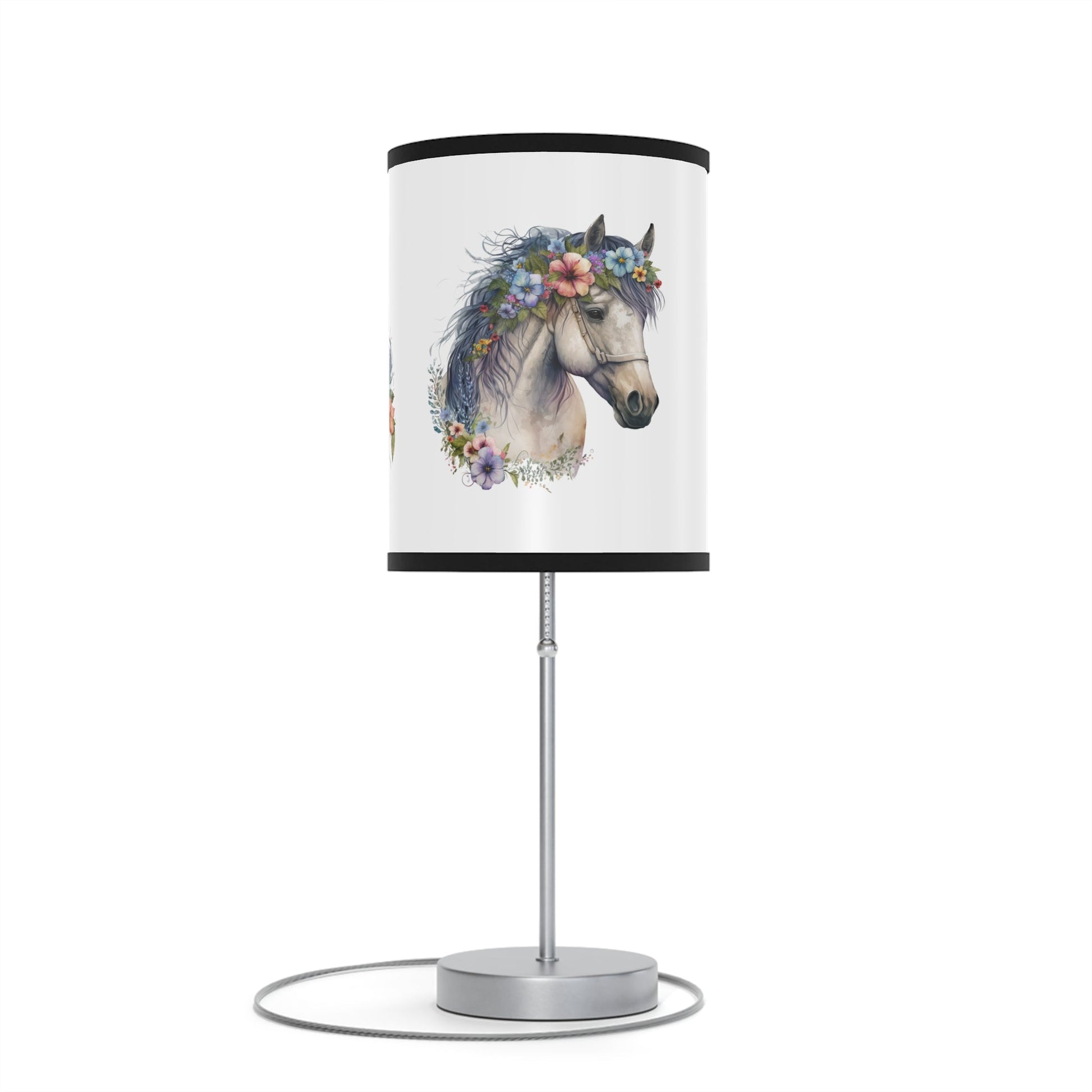 Horse Head Lamp, Perfect Girls Room Fantasy Floral Pony Head Design Accent Lamp - FlooredByArt
