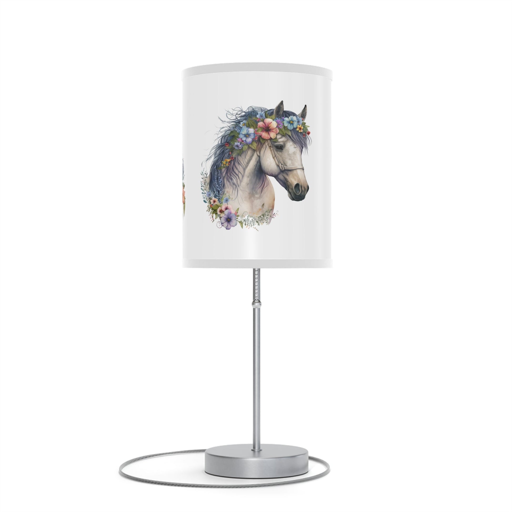 Horse Head Lamp, Perfect Girls Room Fantasy Floral Pony Head Design Accent Lamp - FlooredByArt