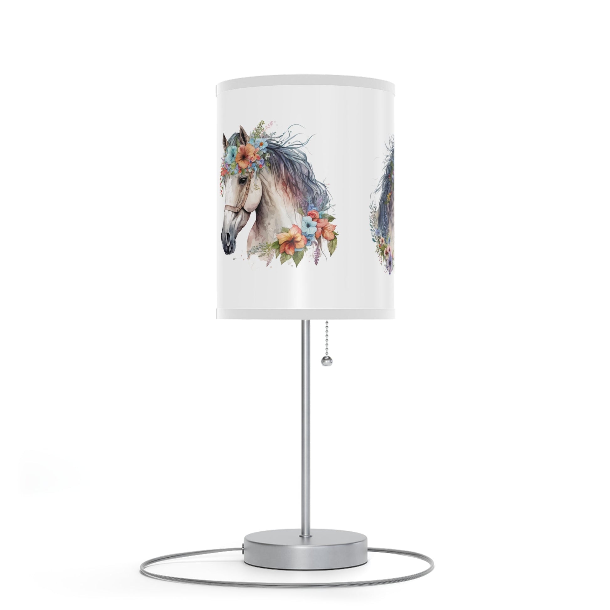 Horse Head Lamp, Perfect Girls Room Fantasy Floral Pony Head Design Accent Lamp - FlooredByArt