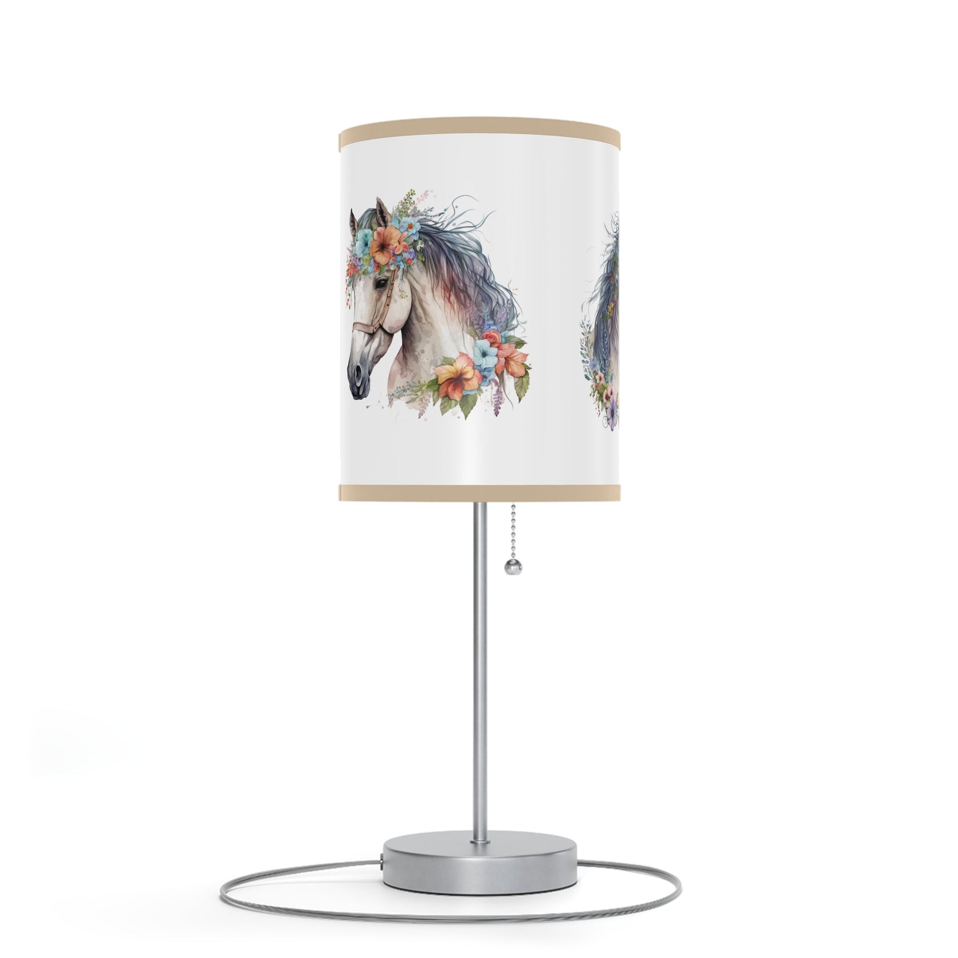 Horse Head Lamp, Perfect Girls Room Fantasy Floral Pony Head Design Accent Lamp - FlooredByArt