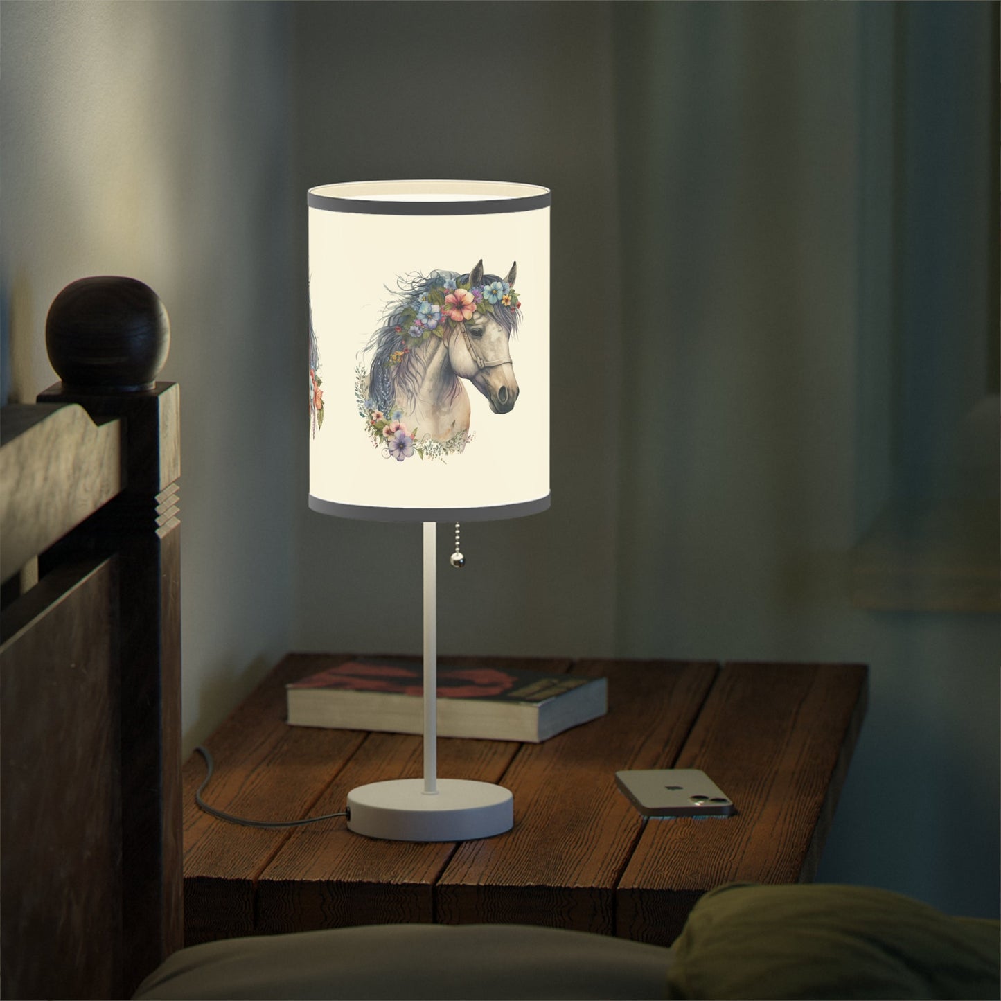 Horse Head Lamp, Perfect Girls Room Fantasy Floral Pony Head Design Accent Lamp - FlooredByArt