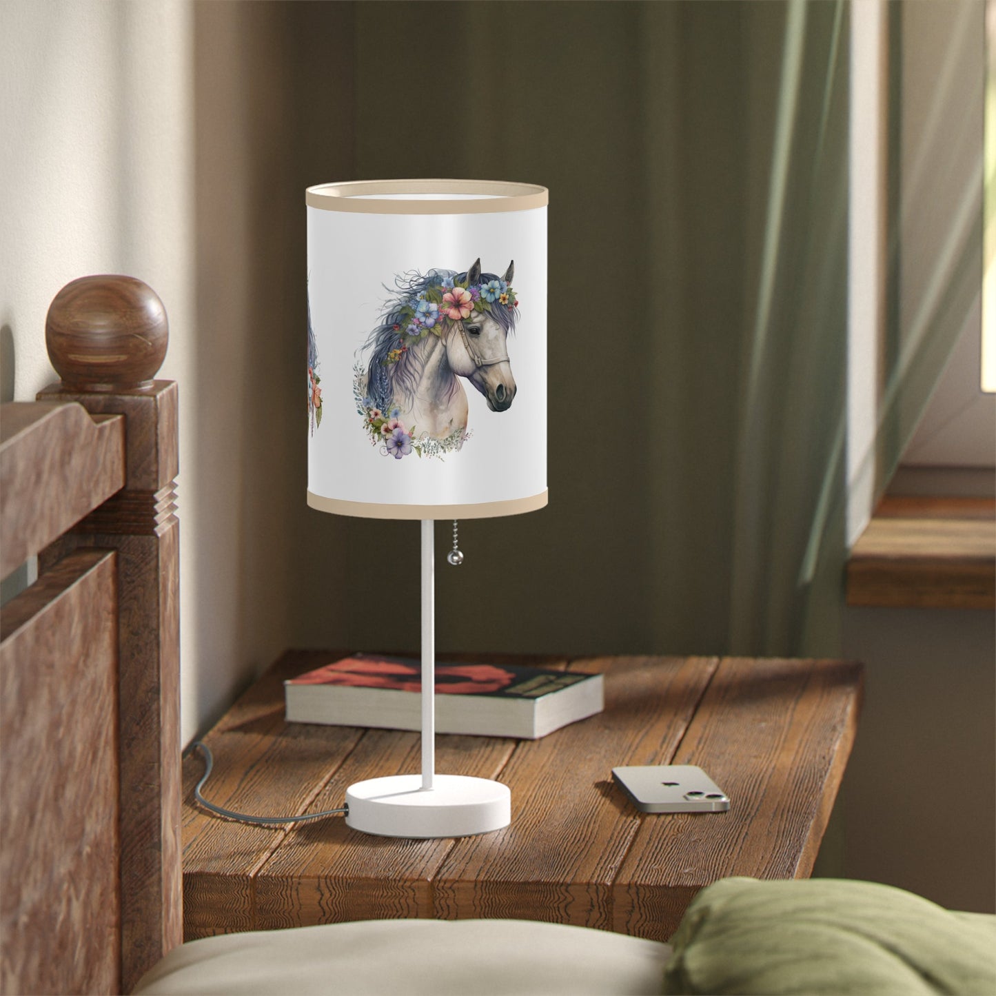Horse Head Lamp, Perfect Girls Room Fantasy Floral Pony Head Design Accent Lamp - FlooredByArt