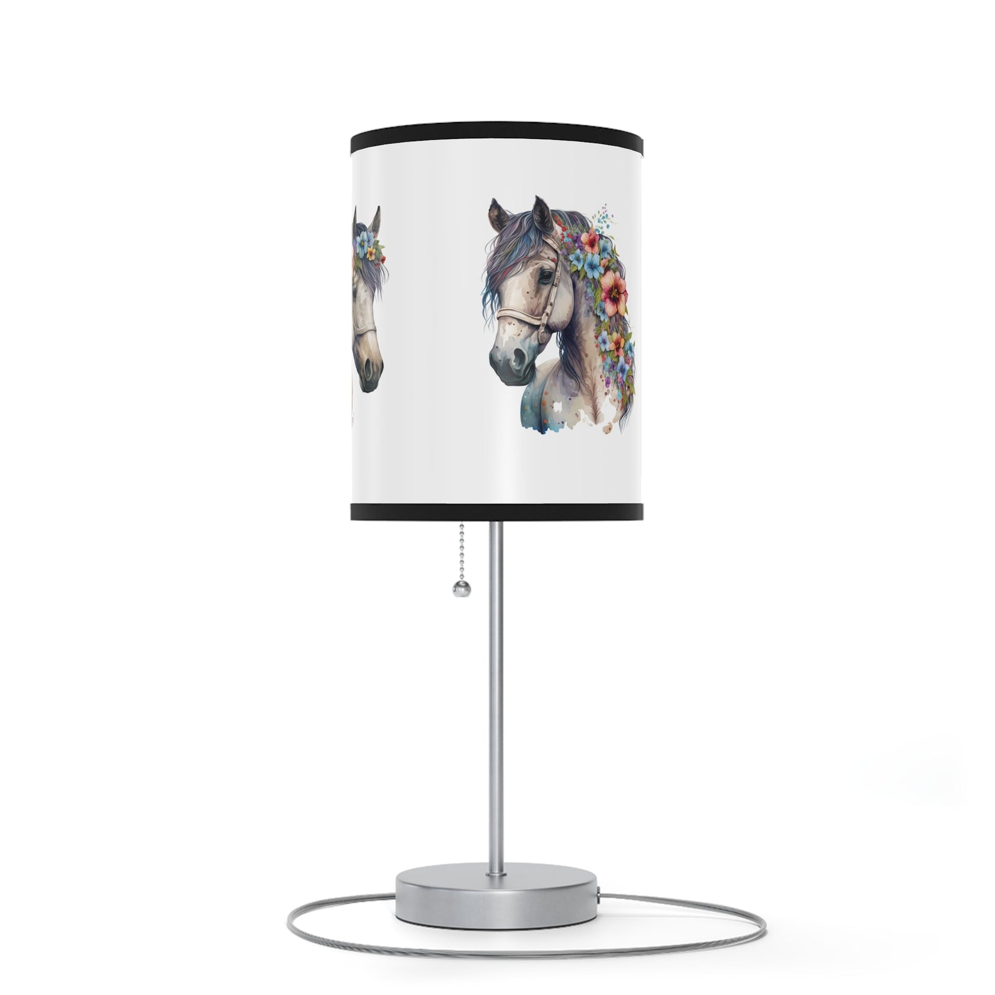 Horse Head Lamp, Perfect Girls Room Fantasy Floral Pony Head Design Accent Lamp - FlooredByArt