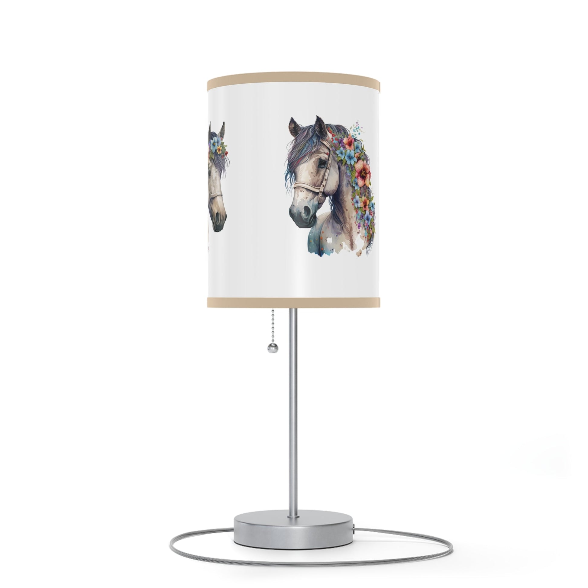Horse Head Lamp, Perfect Girls Room Fantasy Floral Pony Head Design Accent Lamp - FlooredByArt