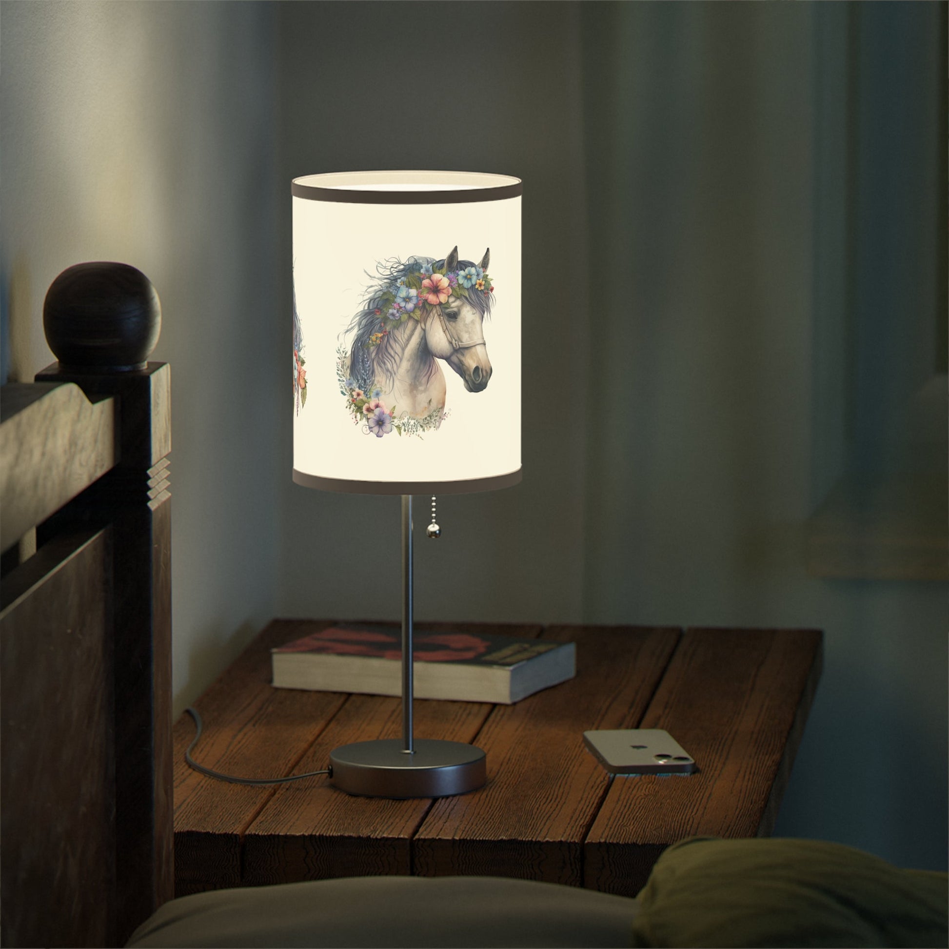 Horse Head Lamp, Perfect Girls Room Fantasy Floral Pony Head Design Accent Lamp - FlooredByArt