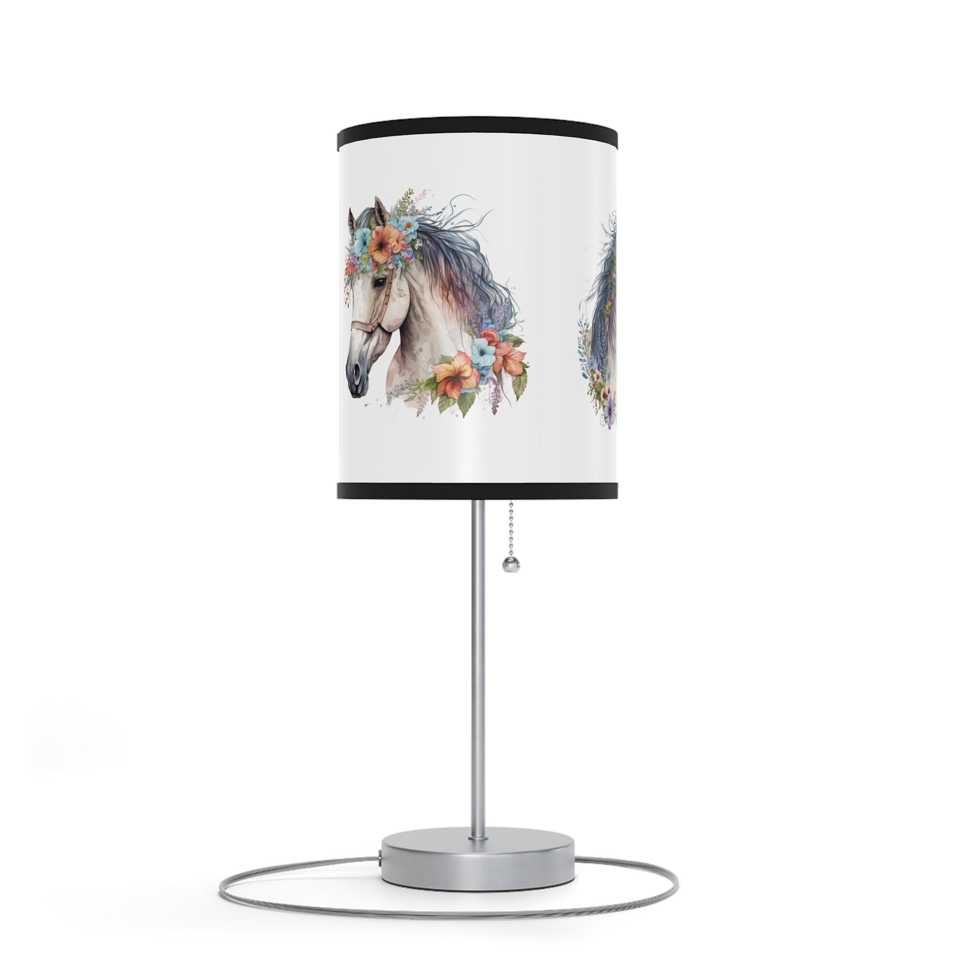 Horse Head Lamp, Perfect Girls Room Fantasy Floral Pony Head Design Accent Lamp - FlooredByArt