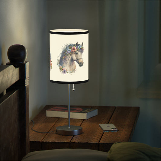 Horse Head Lamp, Perfect Girls Room Fantasy Floral Pony Head Design Accent Lamp - FlooredByArt
