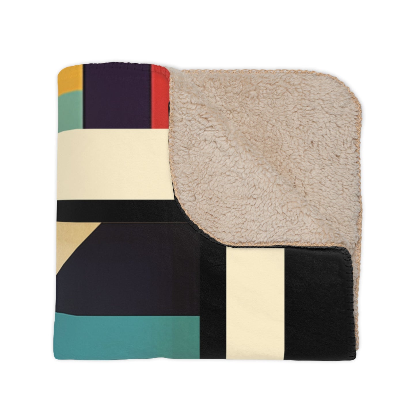 Mid-Century Modern Style Contemporary Art Throw, Geometric Earth Tones - FlooredByArt