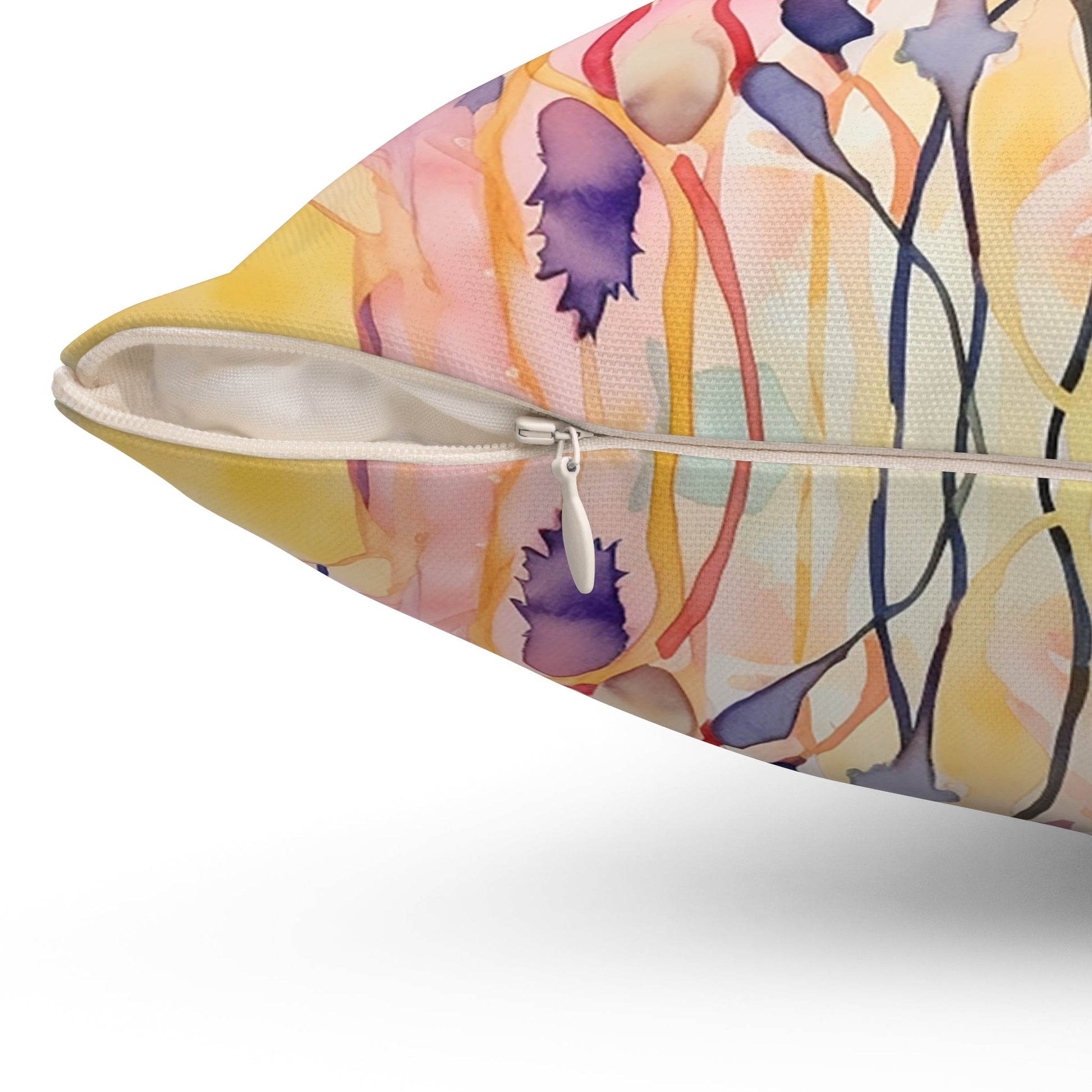 Original Wildflower Pillow #3, Watercolor, Bright Colors Pillows Set, Floral - FlooredByArt