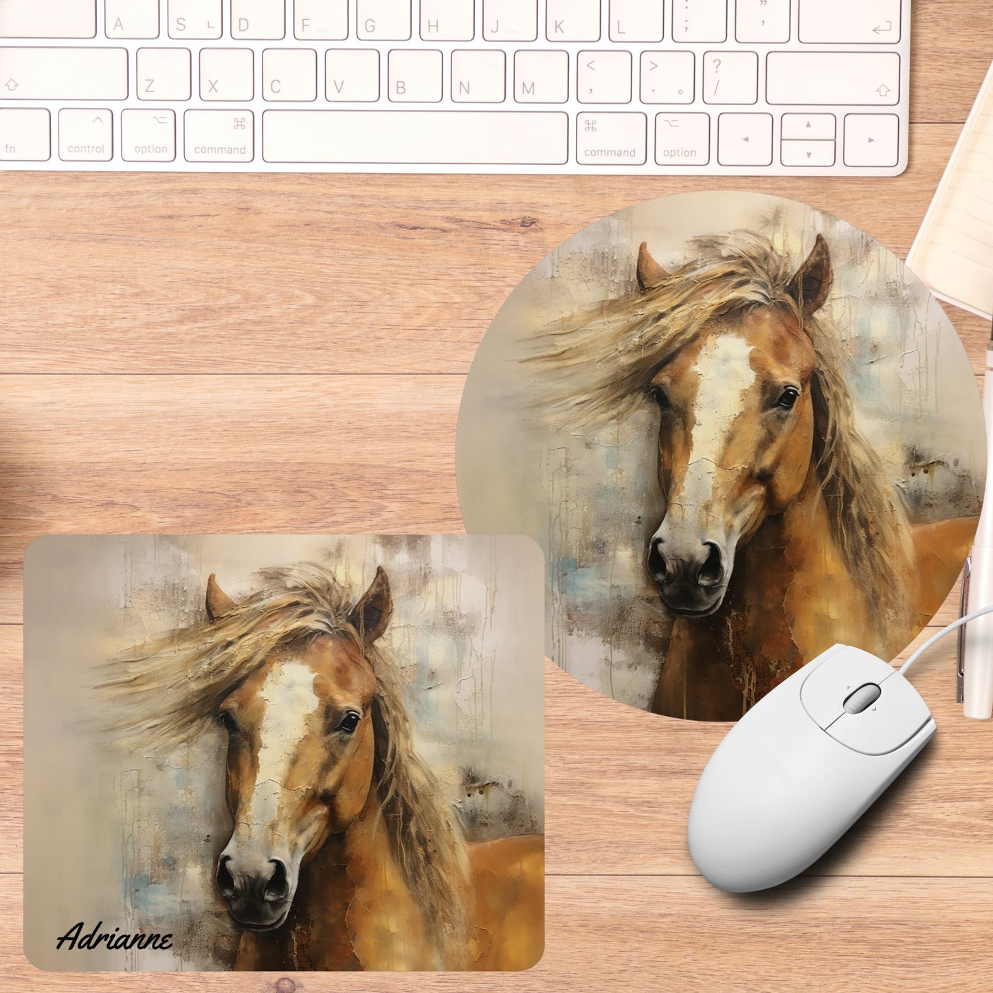 Palomino Horse Art Mouse Pad, Palomino Pony Unique Gift Idea - FlooredByArt