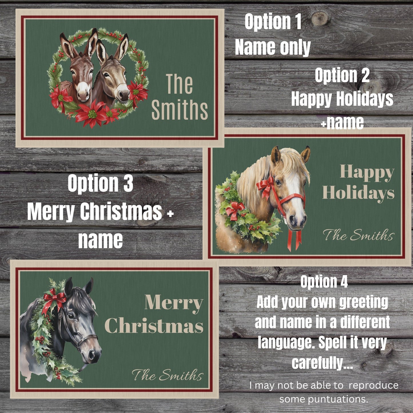 Personalized Christmas White Horse Head Outdoor Holiday Rug - FlooredByArt