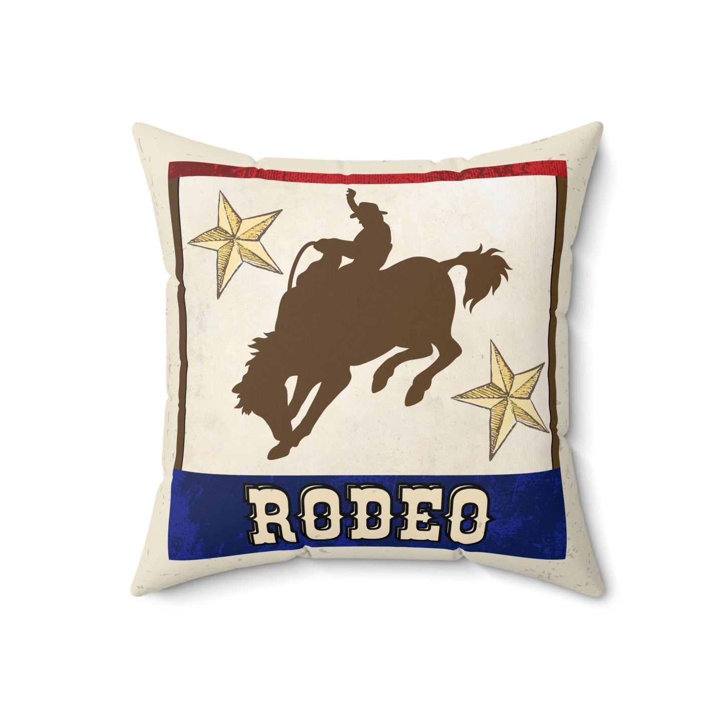 Rodeo Cowboy Throw Pillow, Rodeo Cowboy Decor for Boys Room or Man Cave - FlooredByArt
