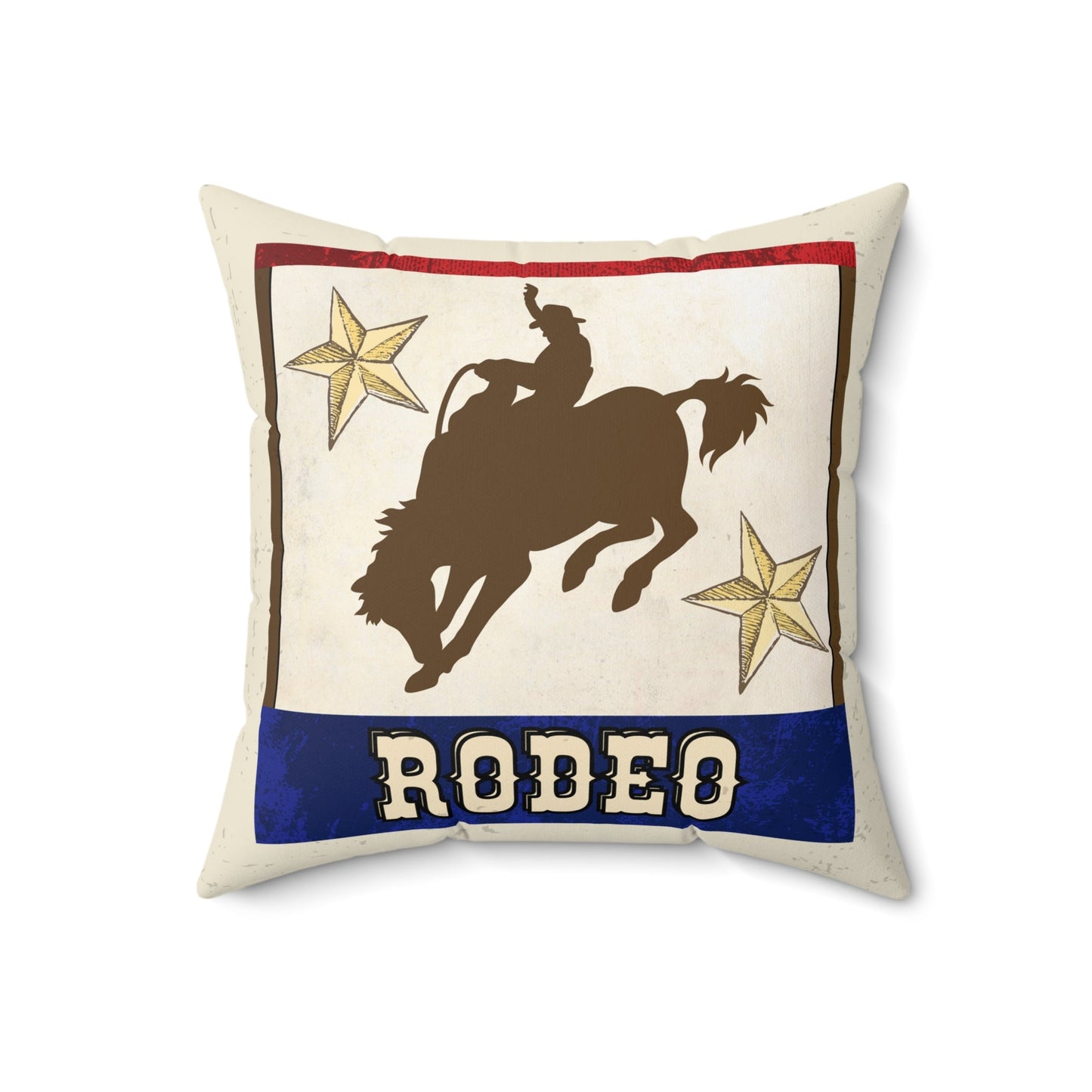 Rodeo Cowboy Throw Pillow, Rodeo Cowboy Decor for Boys Room or Man Cave - FlooredByArt