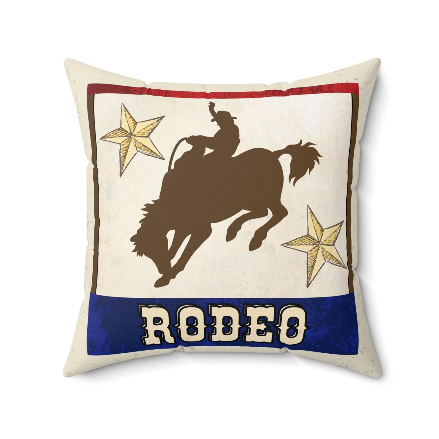 Rodeo Cowboy Throw Pillow, Rodeo Cowboy Decor for Boys Room or Man Cave - FlooredByArt