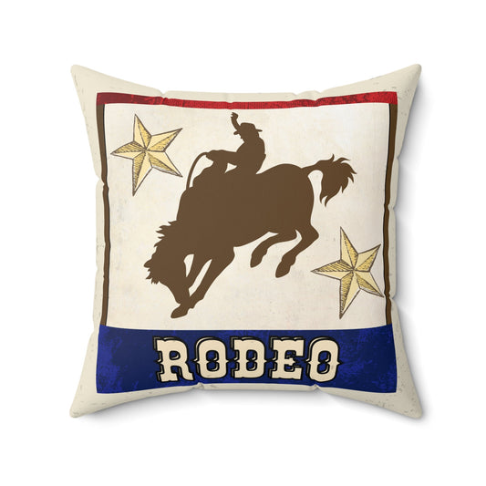 Rodeo Cowboy Throw Pillow, Rodeo Cowboy Decor for Boys Room or Man Cave - FlooredByArt